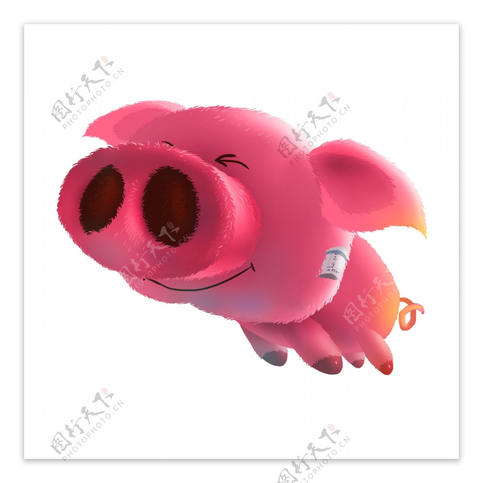 粉红色卡通小猪设计