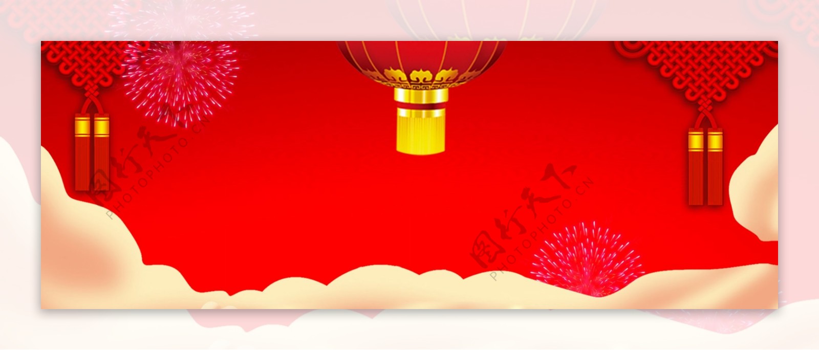 舞狮中国风新年节日banner背景