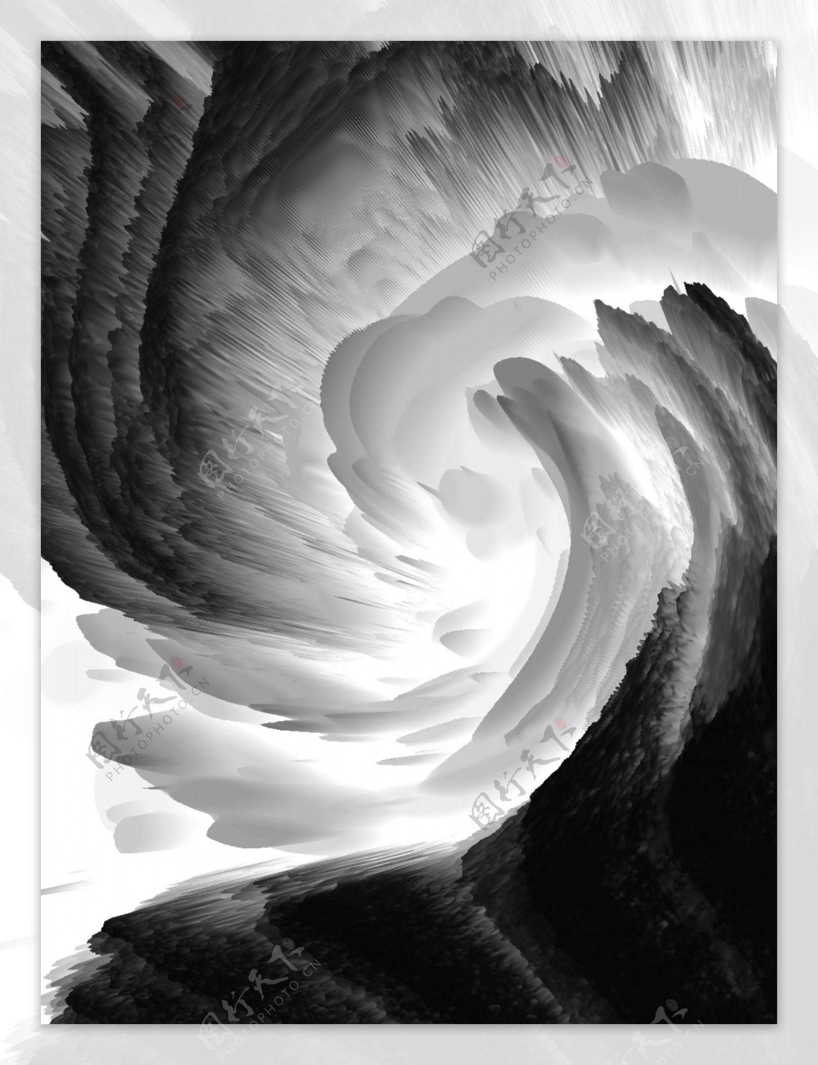 原创3d黑色抽象炫酷水墨漩涡背景