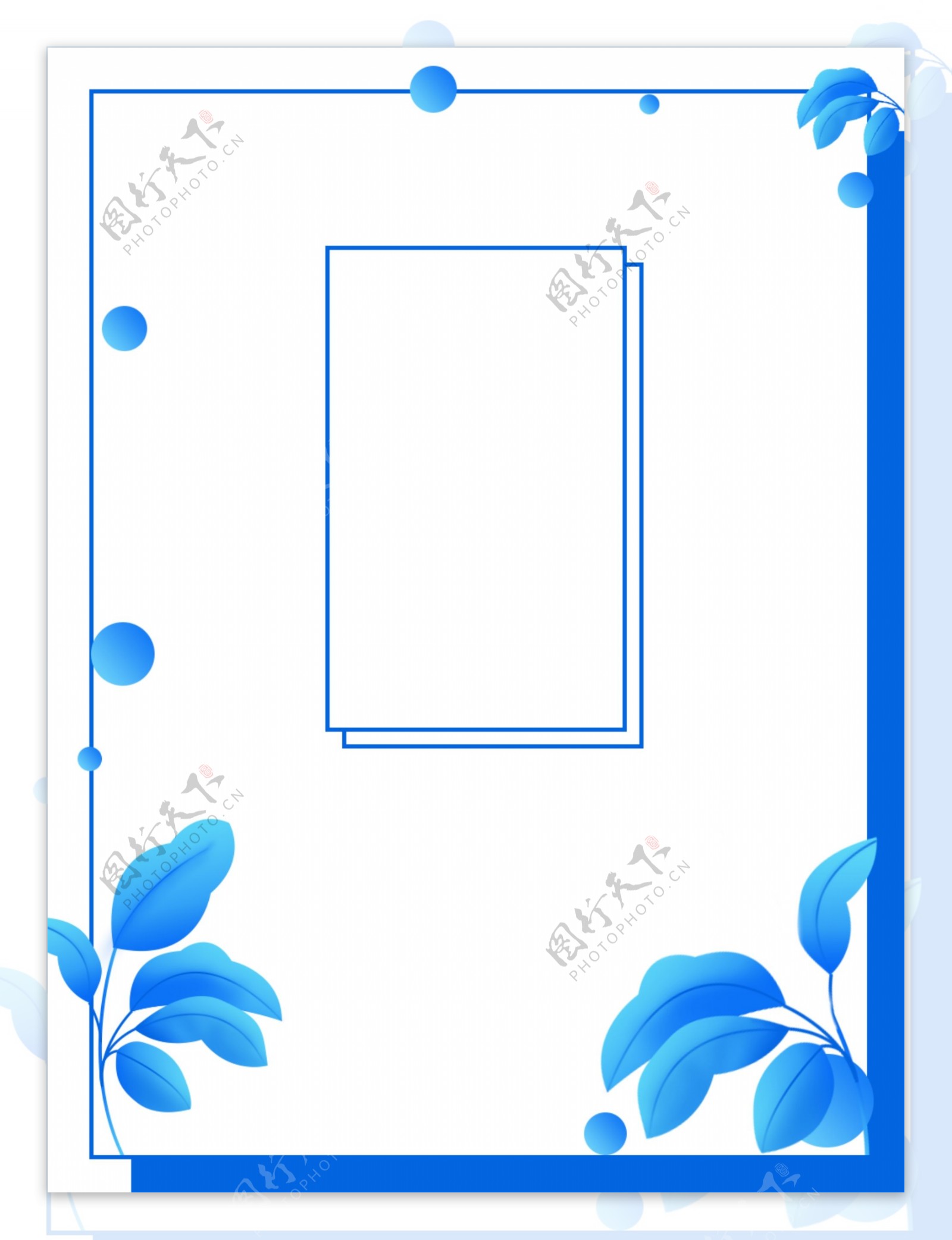 蓝色简约小清新植物广告背景图