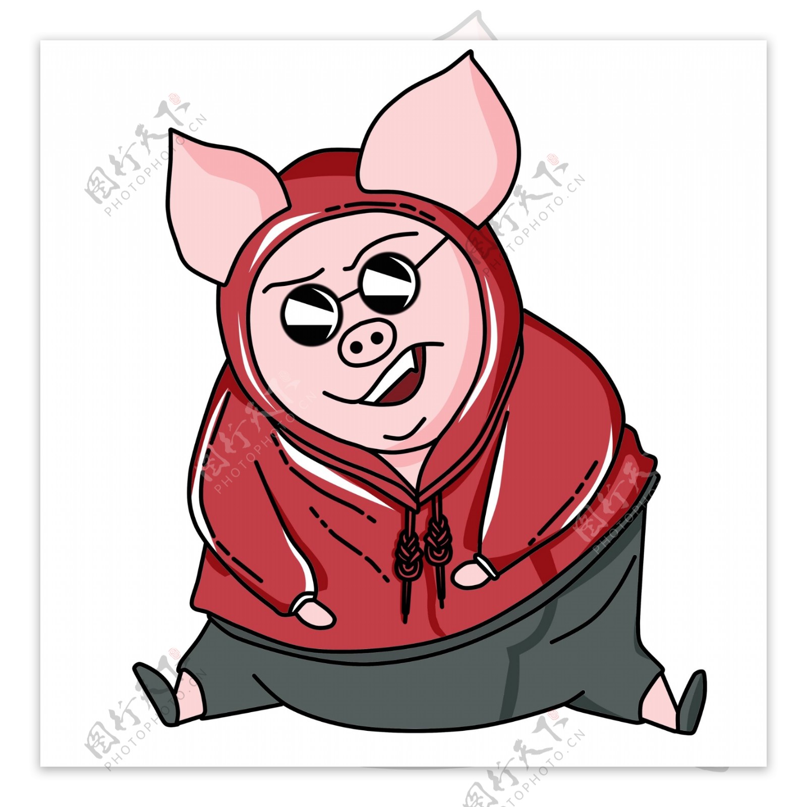 猪年手绘痞痞的潮猪设计