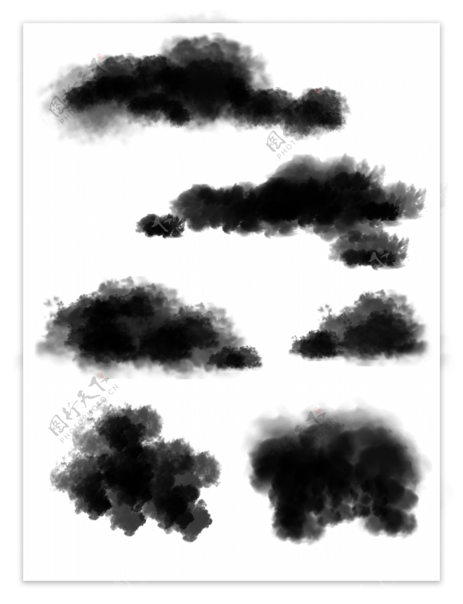 原创水墨烟雾墨色云可商用设计元素