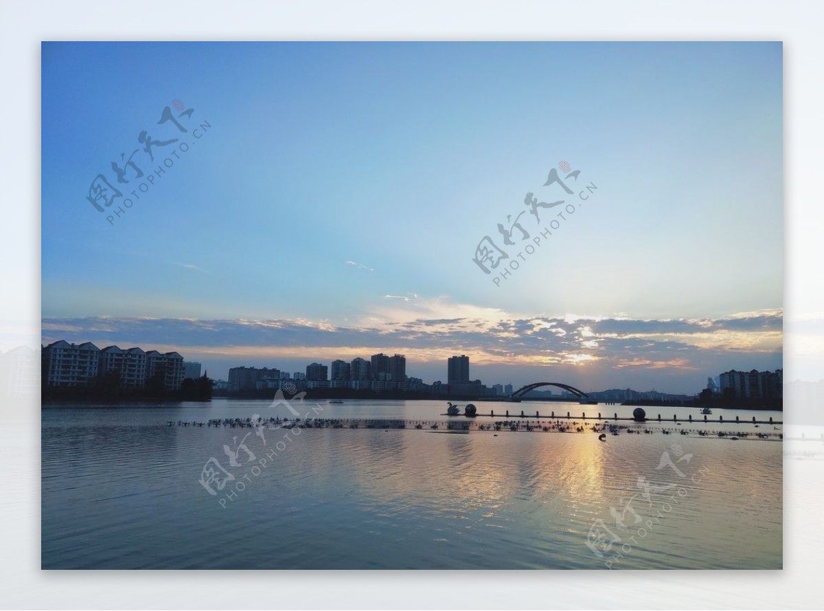 鄂州夕阳逆光摄影