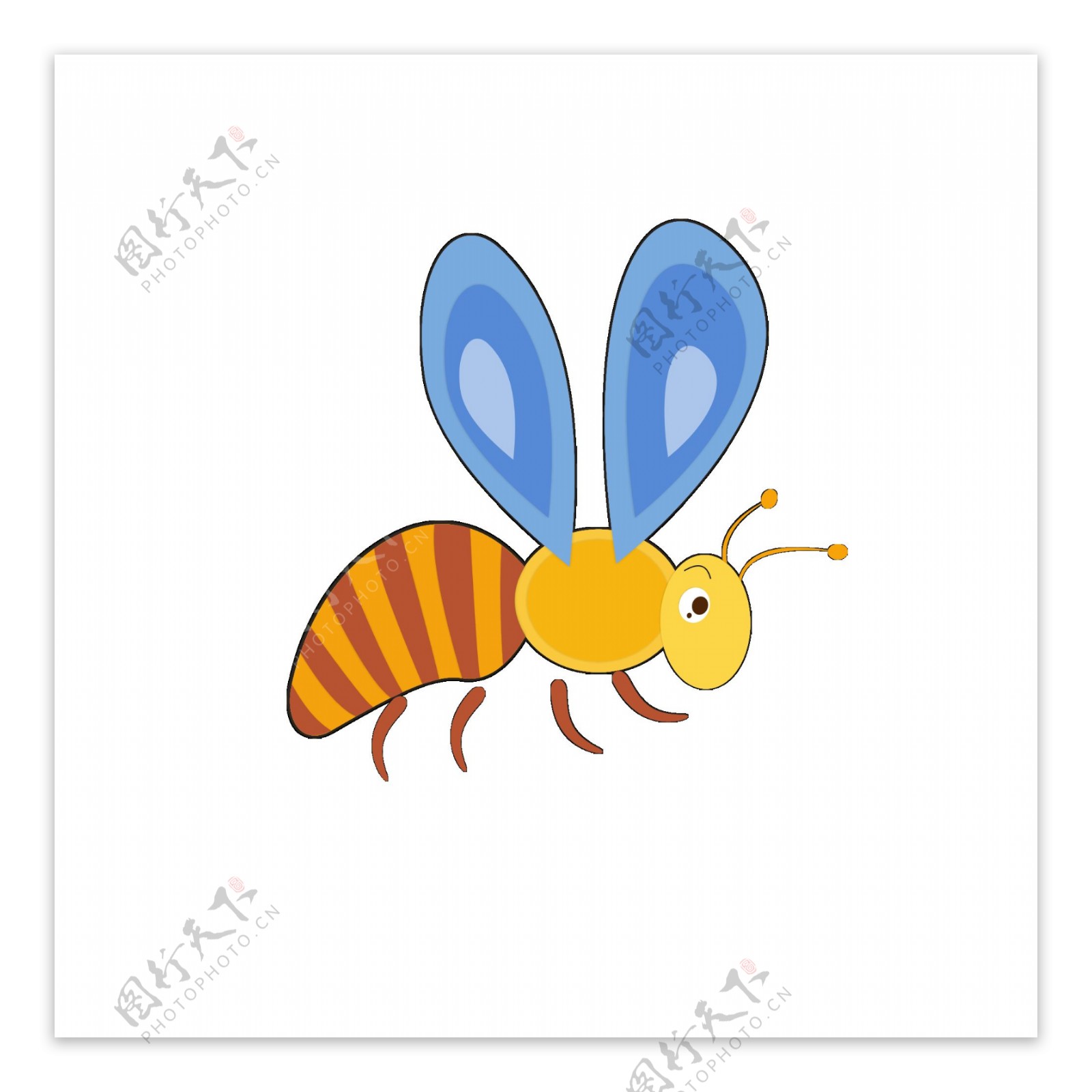 原创蜜蜂元素之卡通可爱昆虫纸片风