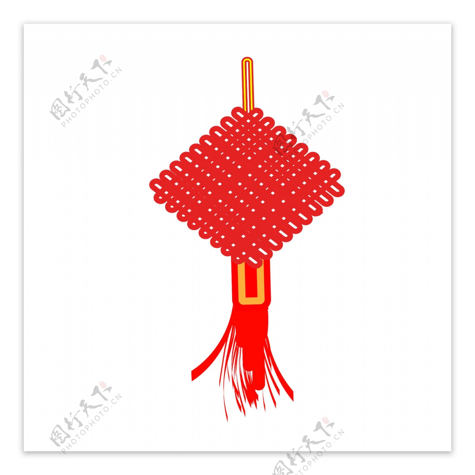 传统红色的中国结可商用