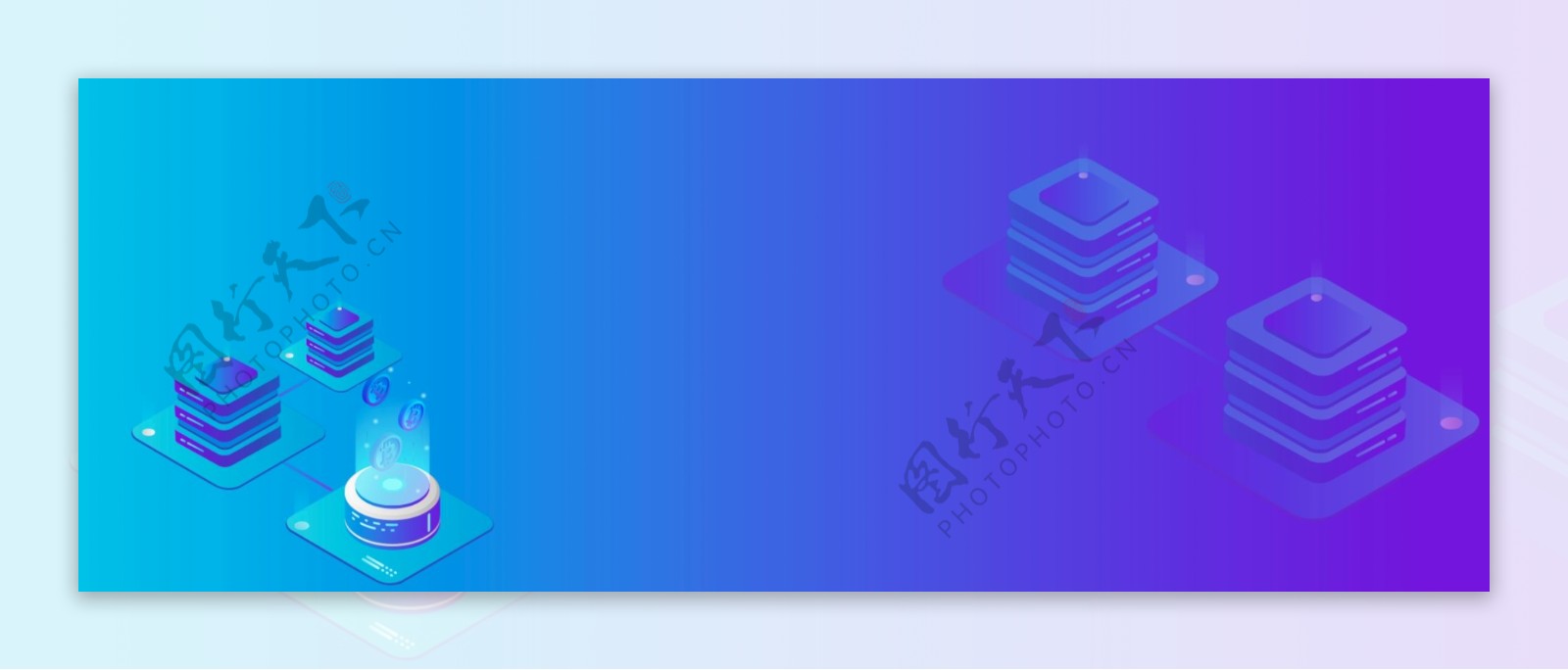 2.5D互联网蓝色科技banner背景