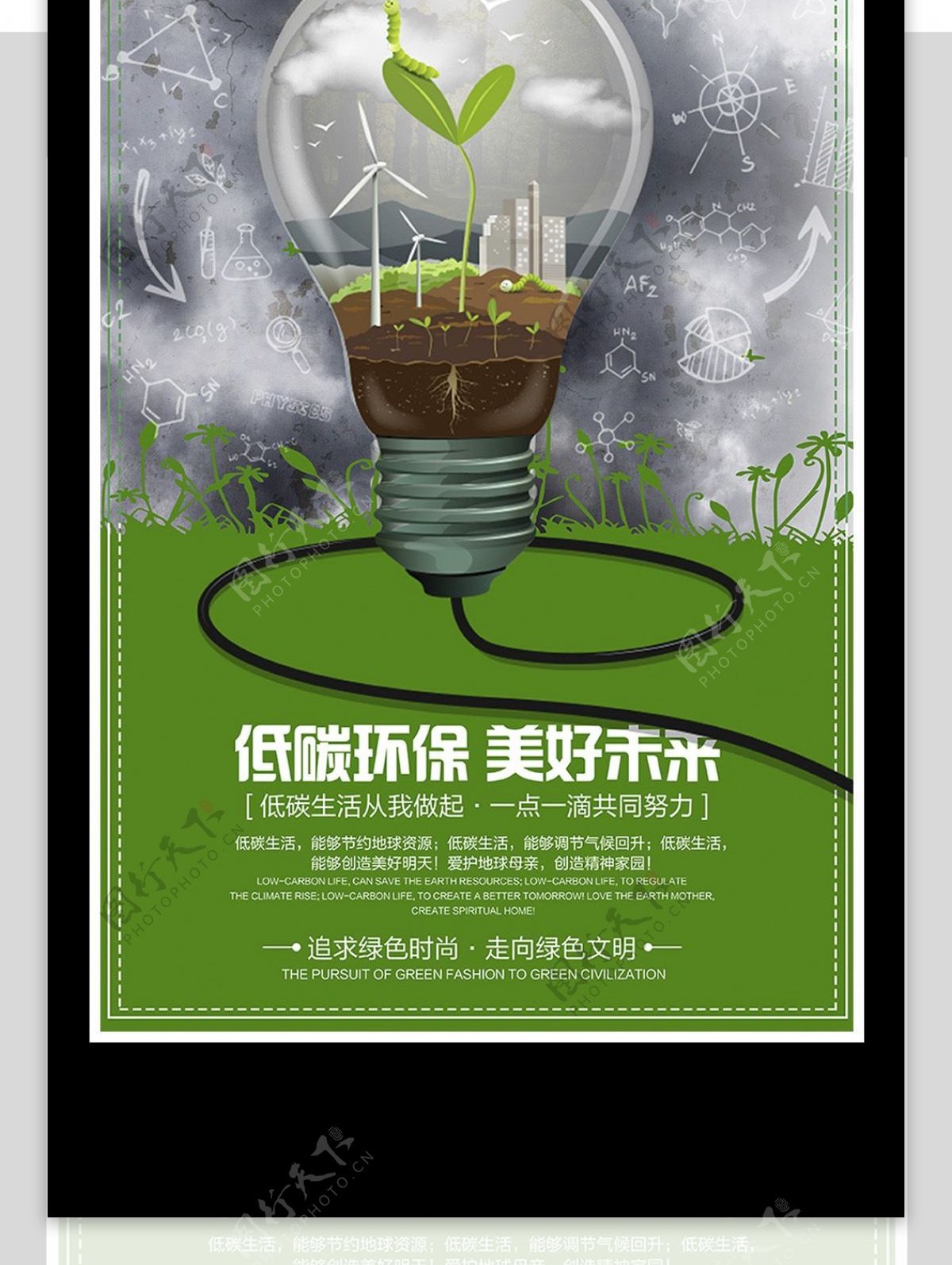 低碳环保绿色生活宣传海报设计