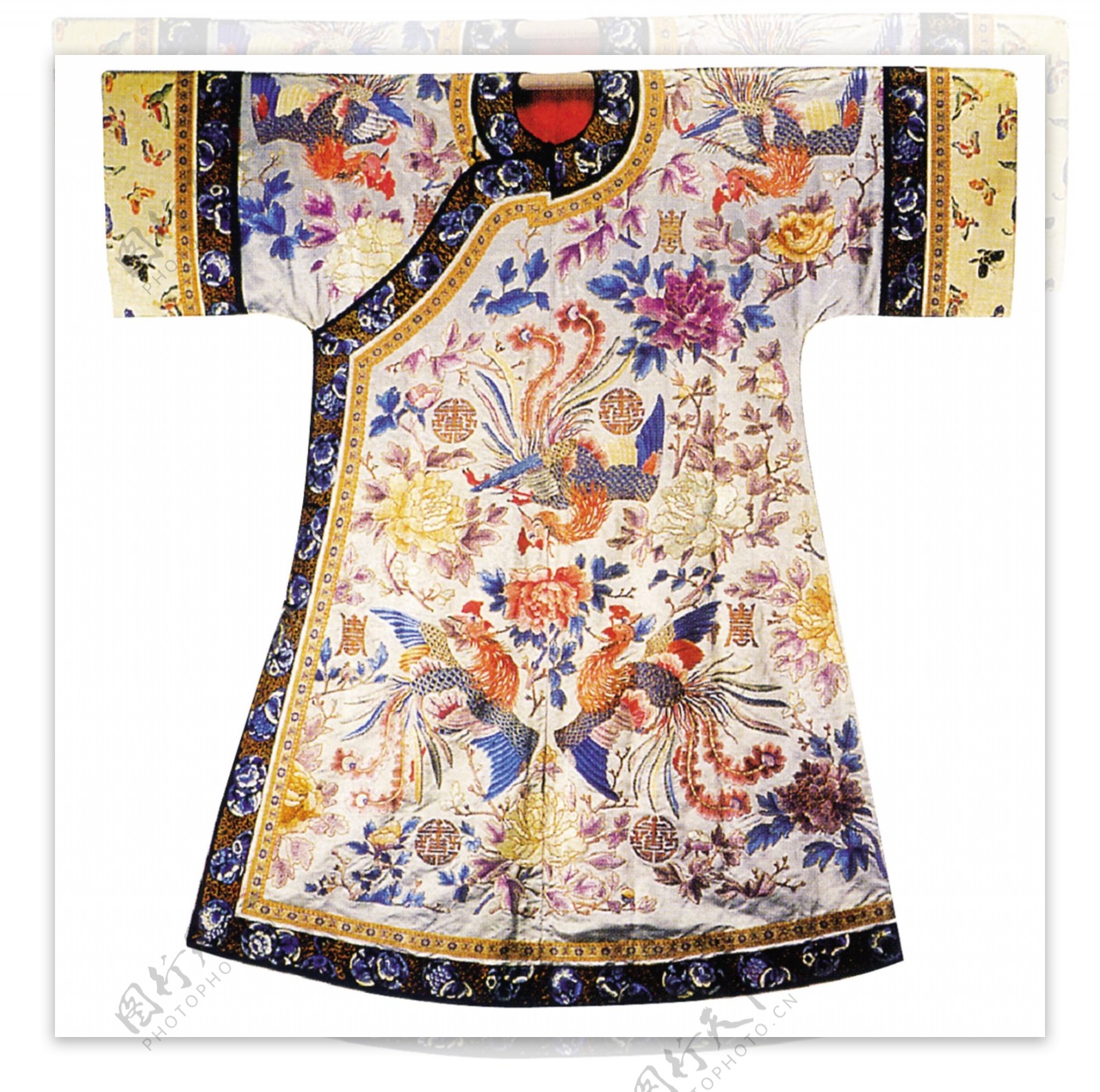 中式凤凰长袍布纹贴图