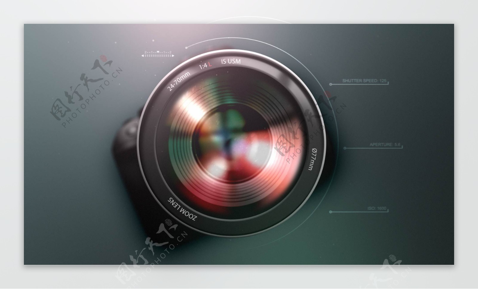相机镜头数据和创意快门式logo揭示