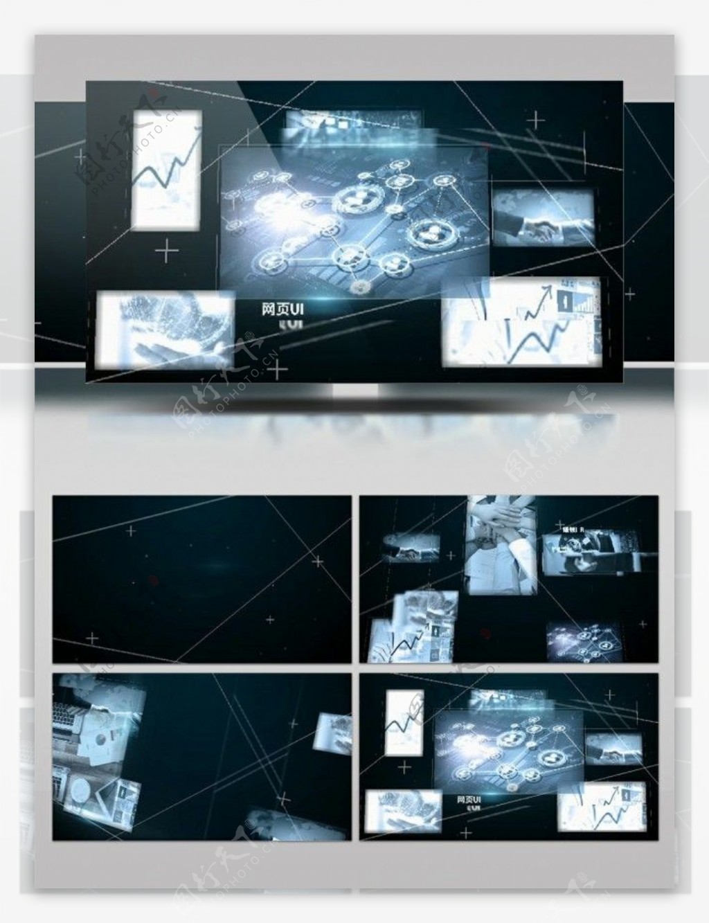 科技空间中的图像内容展示效果ae模板