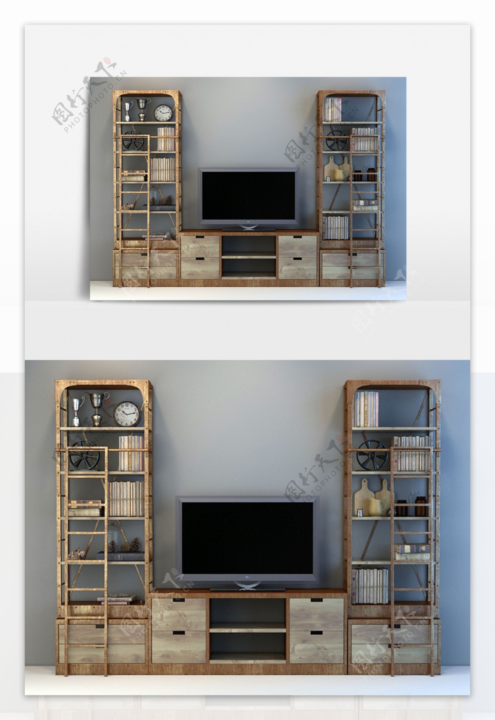 现代北欧风格电视柜设计模型