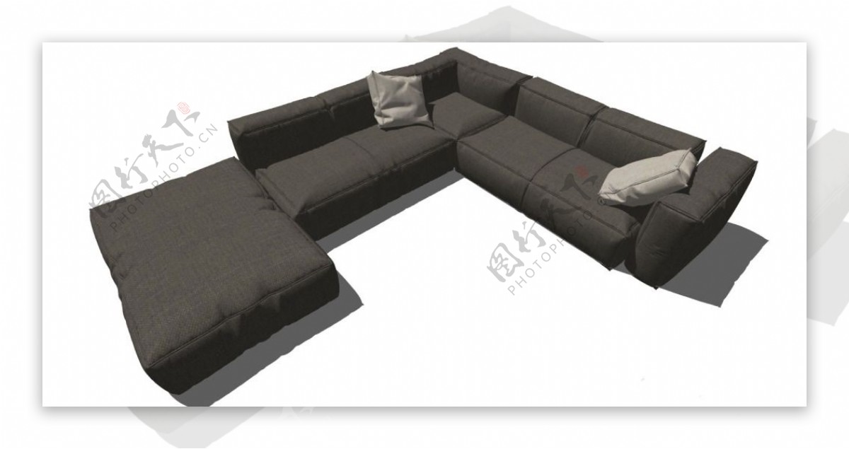 家居客厅沙发su模型单体效果图