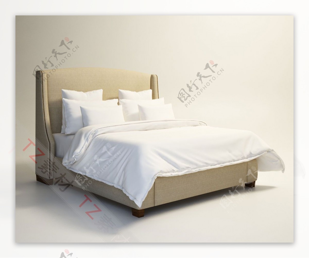 卧室大床模型下载