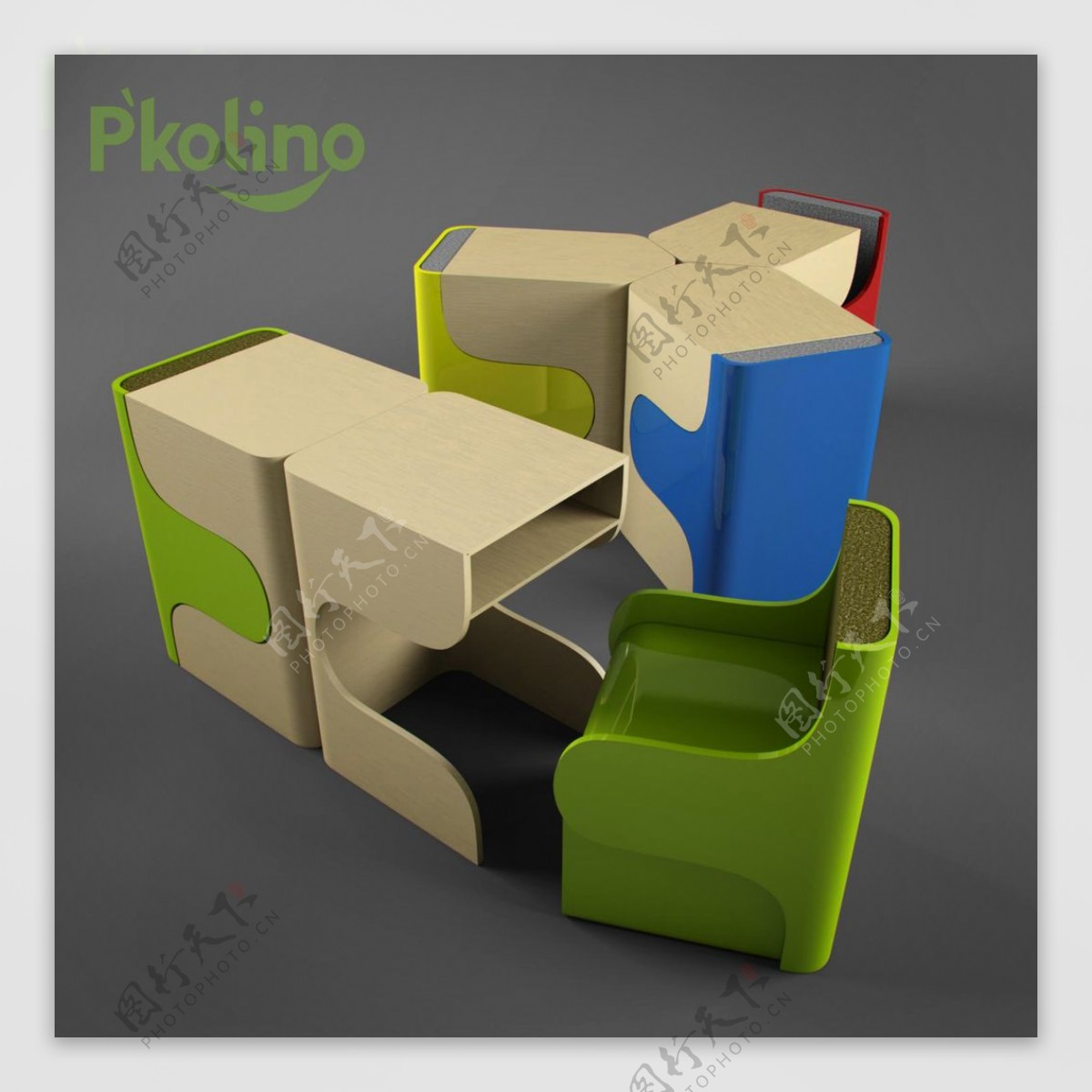 儿童塑料组合桌椅模型