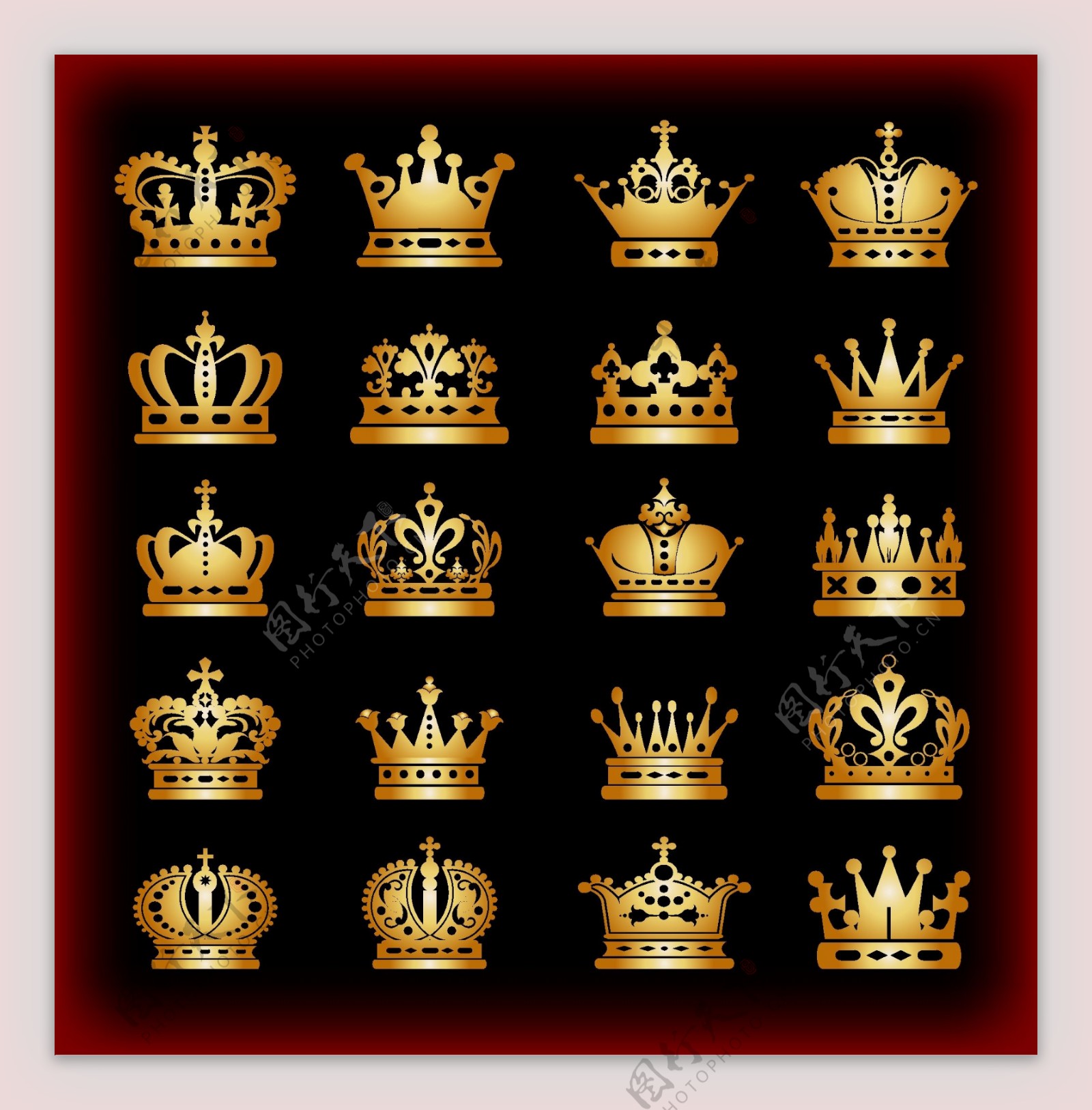 欧美风格古代皇冠分界线网页设计标签