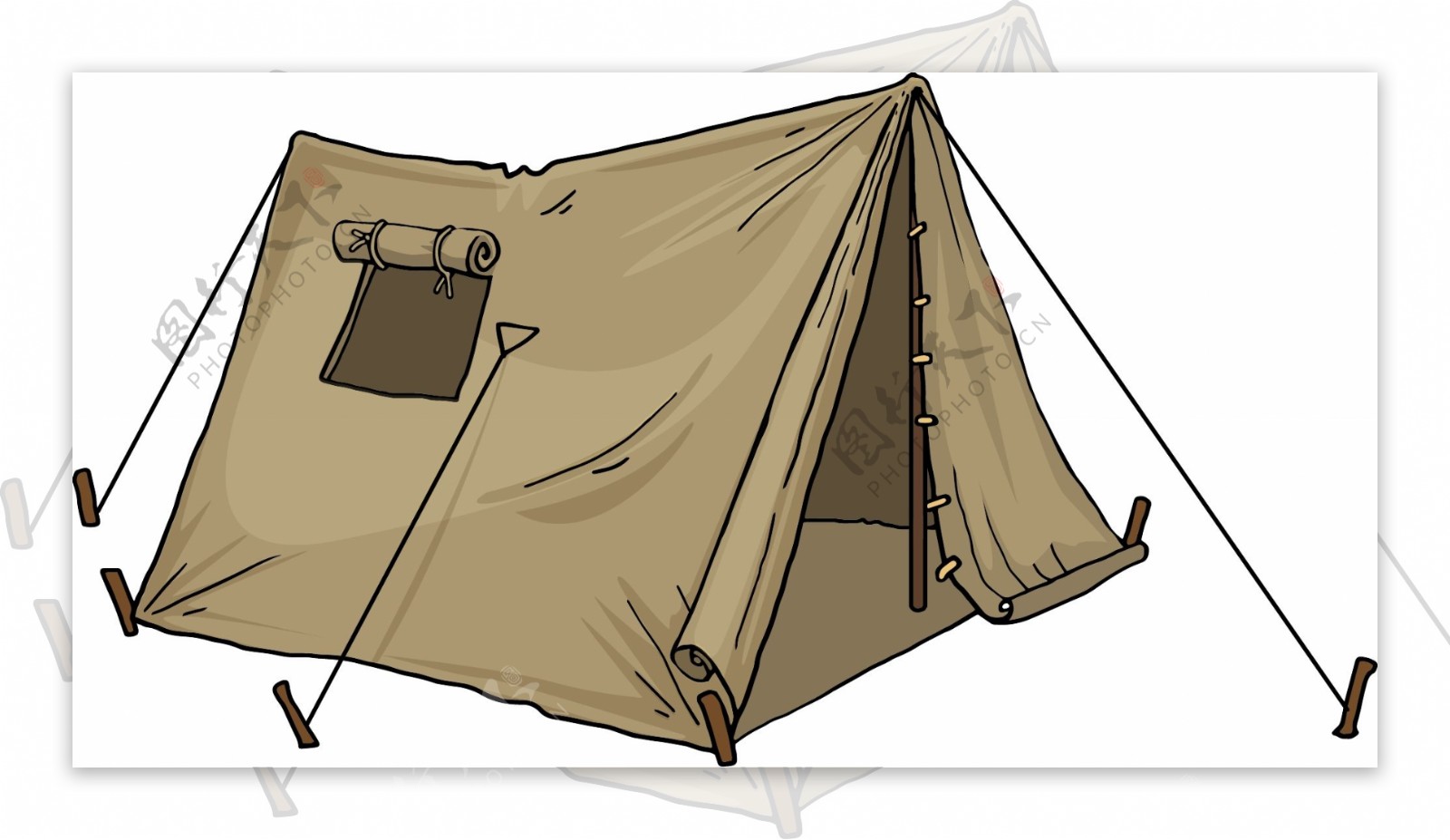 简易帐篷野营户外旅行矢量