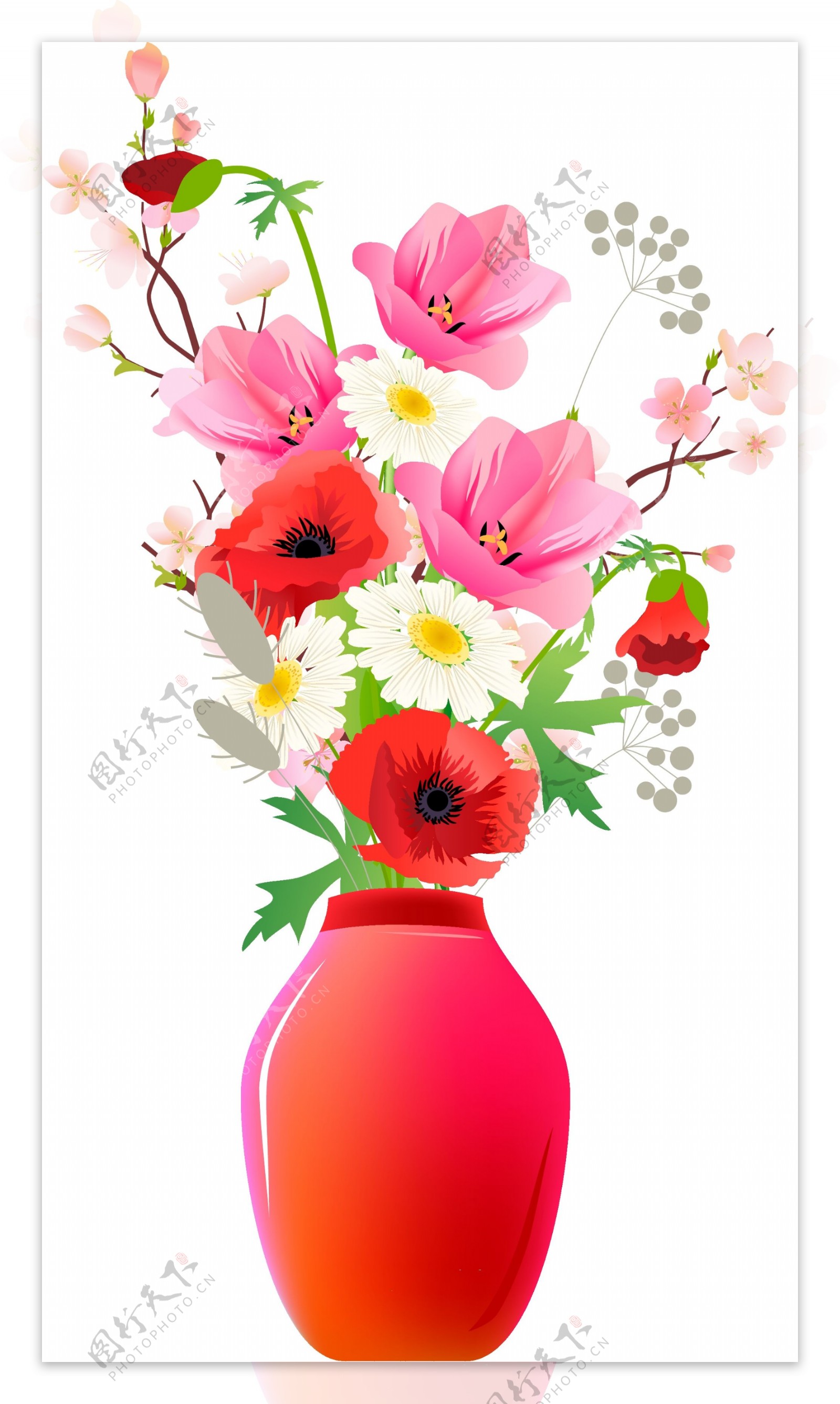 装饰花卉花瓶素材设计