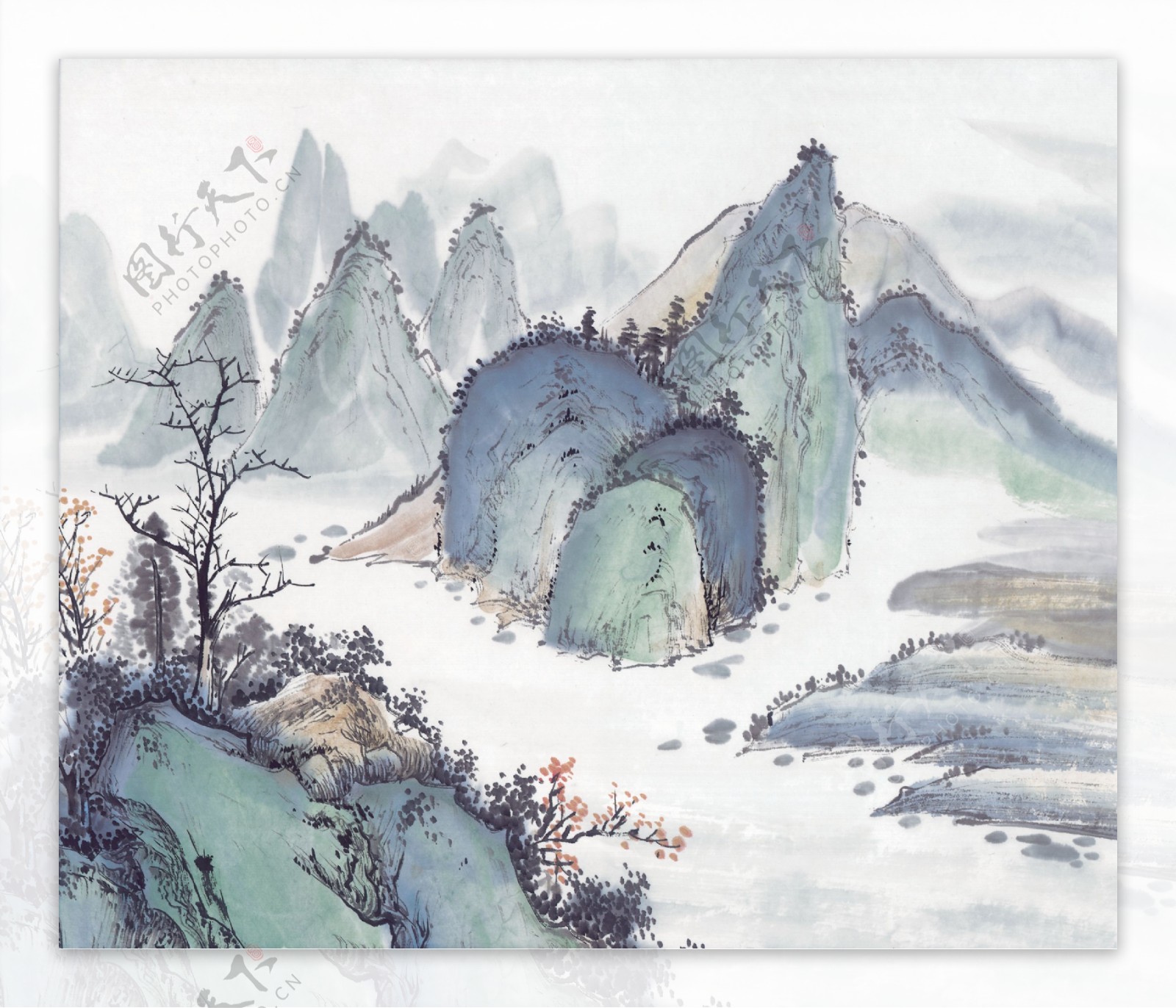 山水风景中国风中式传统装饰画