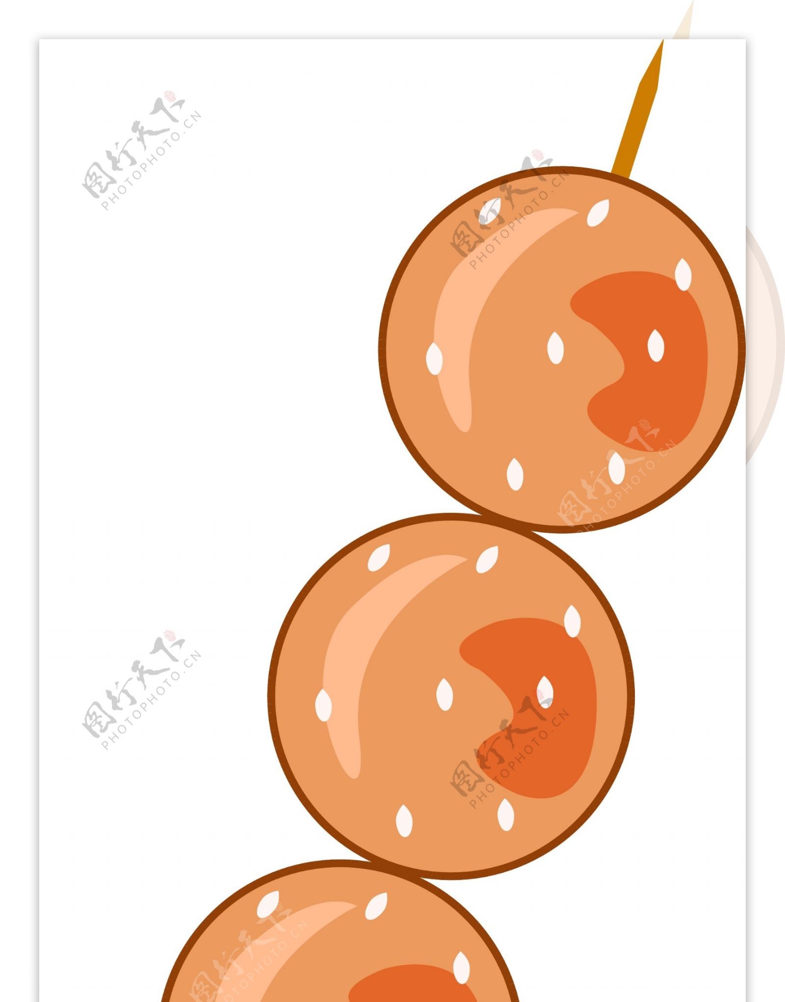 食物元素烧烤丸子商用矢量手绘风可商用元素