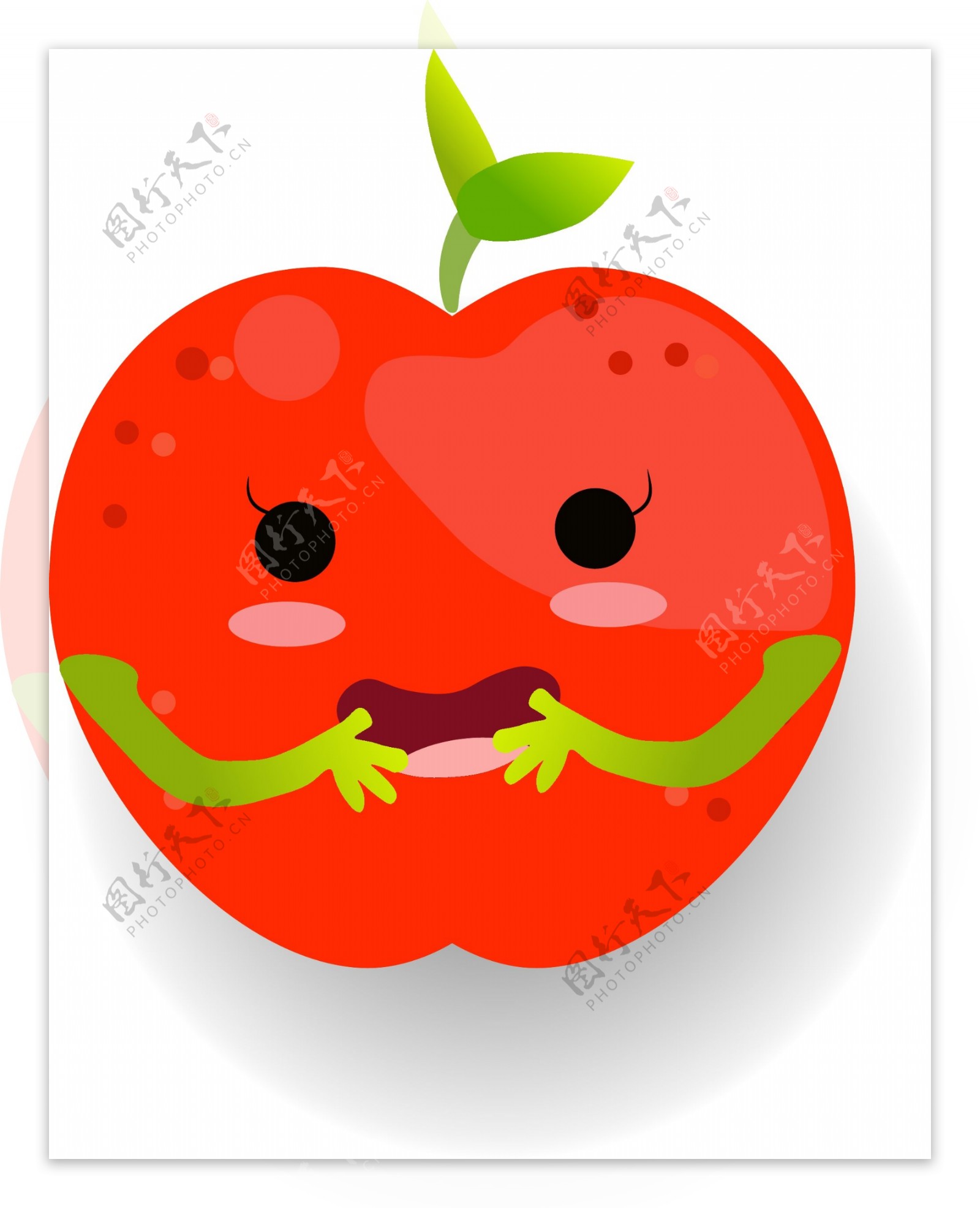 小清新可爱水果卡通形象苹果小人矢量素材
