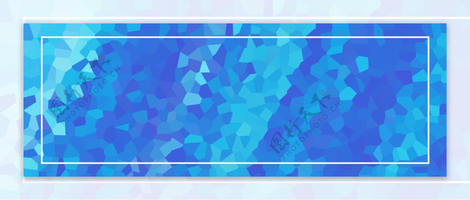 纯原创蓝色彩色碎片玻璃banner背景