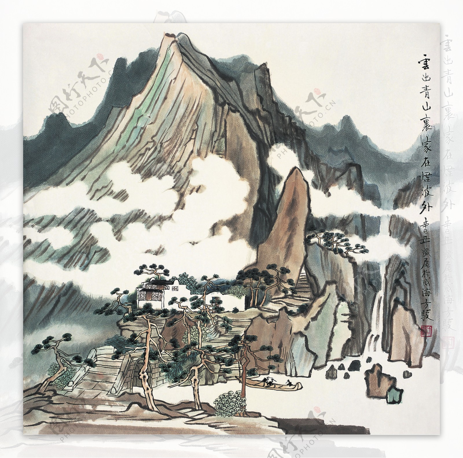 国画水墨画山水画