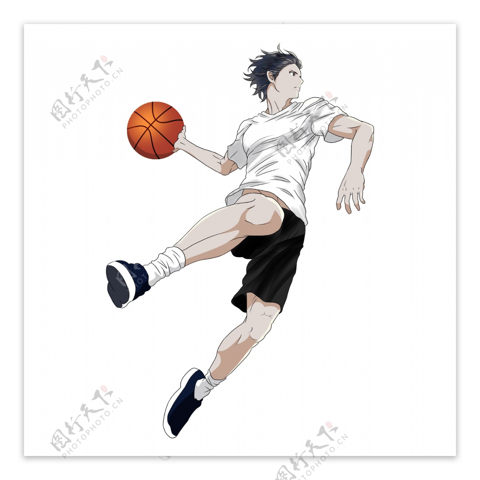 打篮球的阳光男孩手绘人物设计