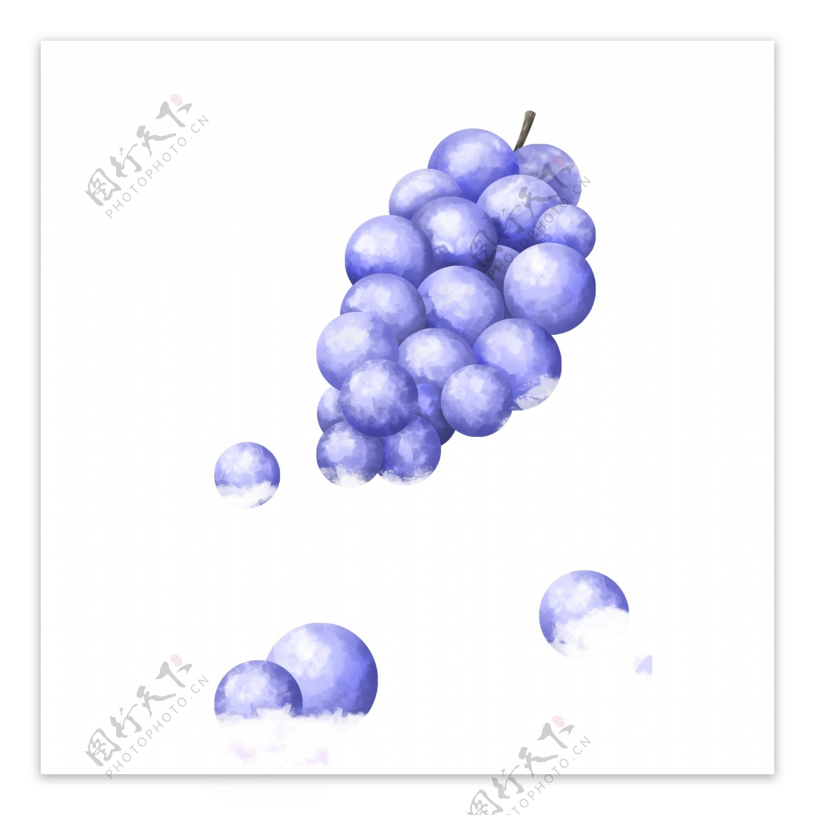 紫色新鲜水果葡萄设计元素