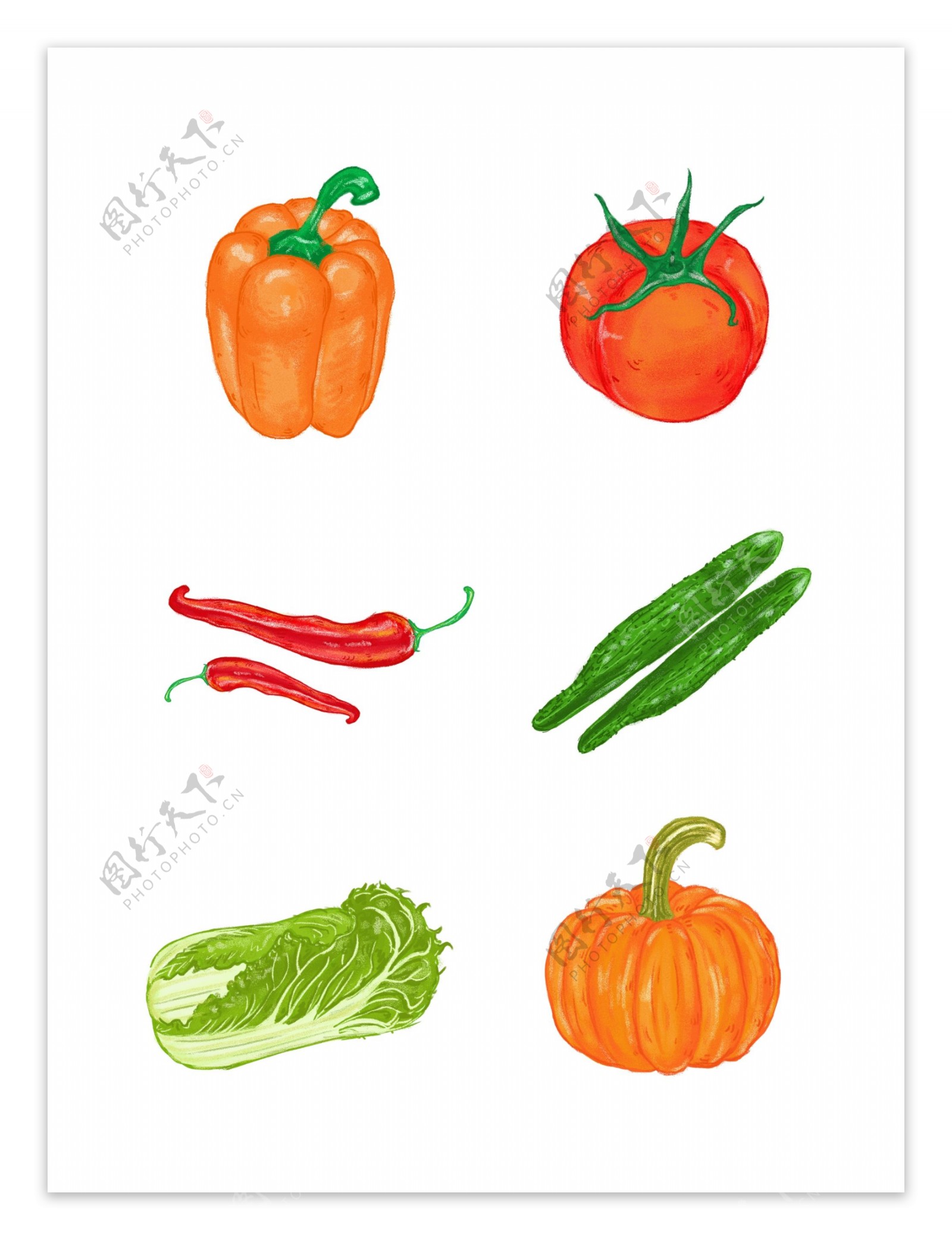 手绘蔬菜类元素之卡通