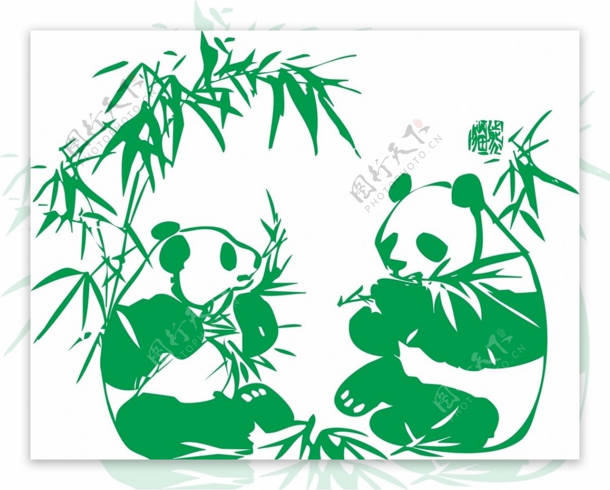矢量竹子矢量国宝矢量大熊猫