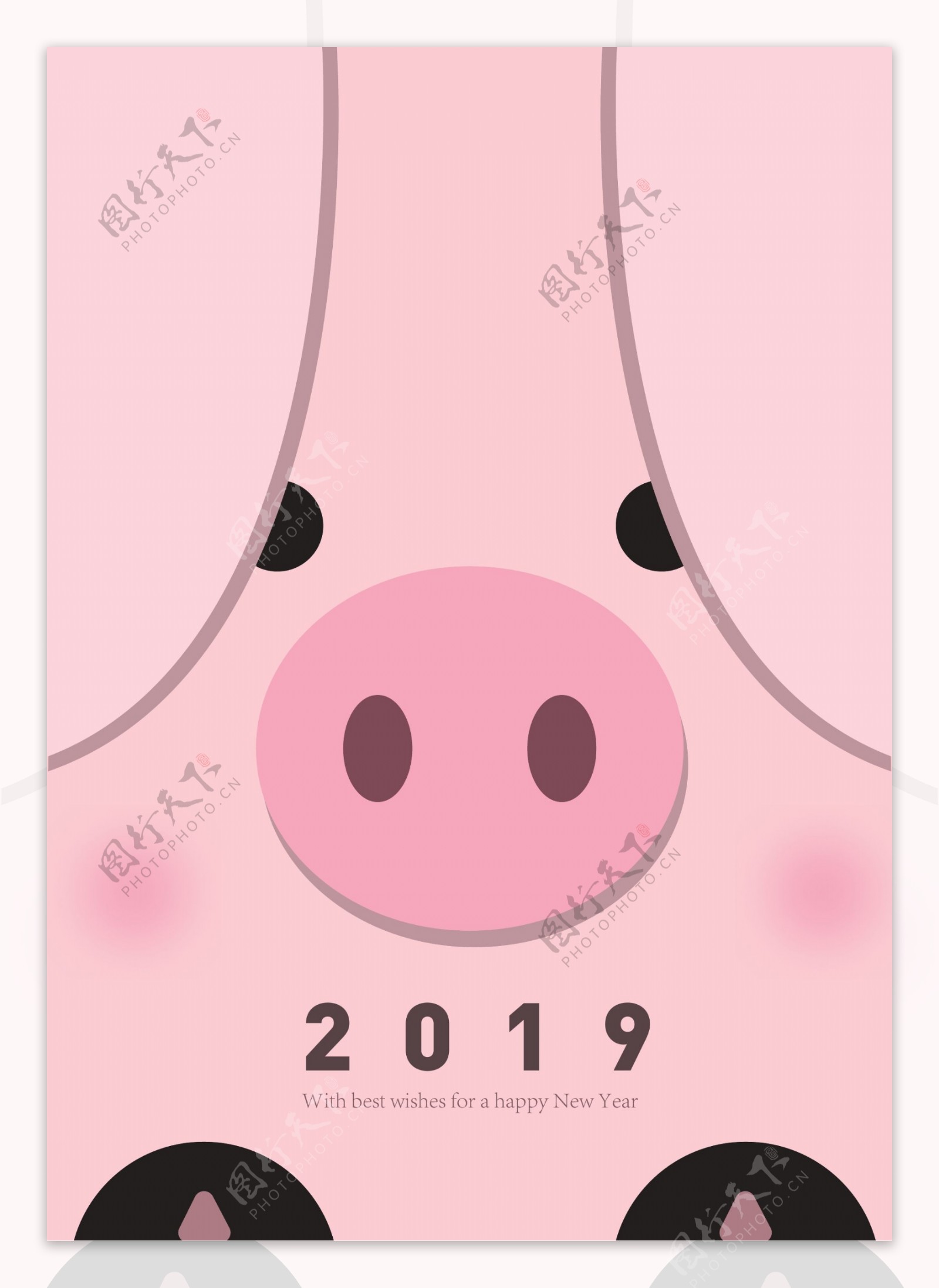 pink2019可爱的卡顿基下猪肉海报