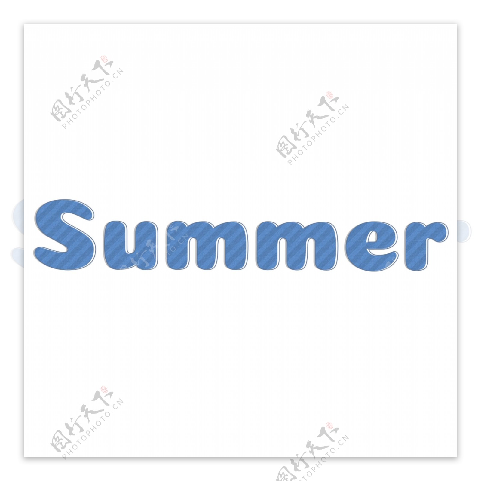 可爱的蓝色条纹夏天简单字体