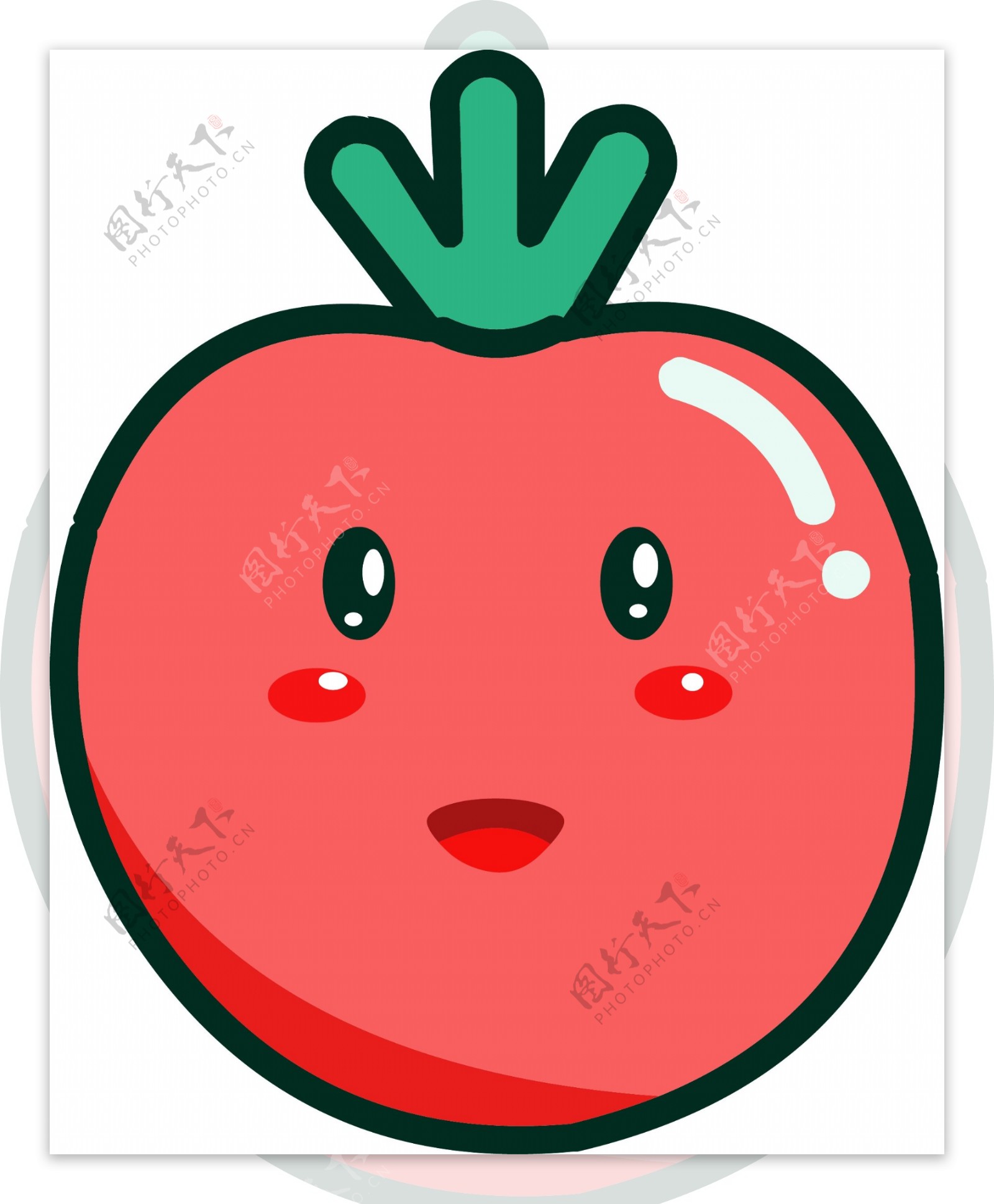 素食蔬菜手绘卡通蔬菜番茄