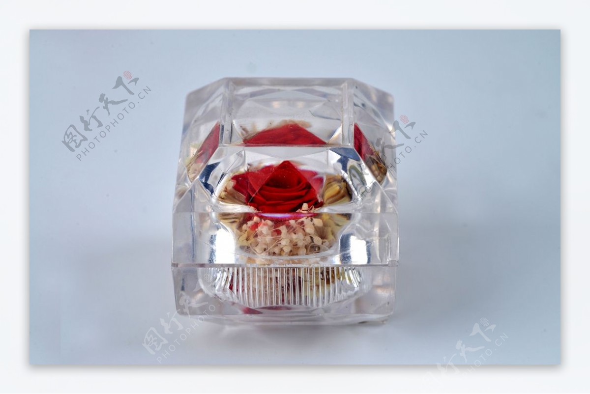 水晶盒里的红玫瑰