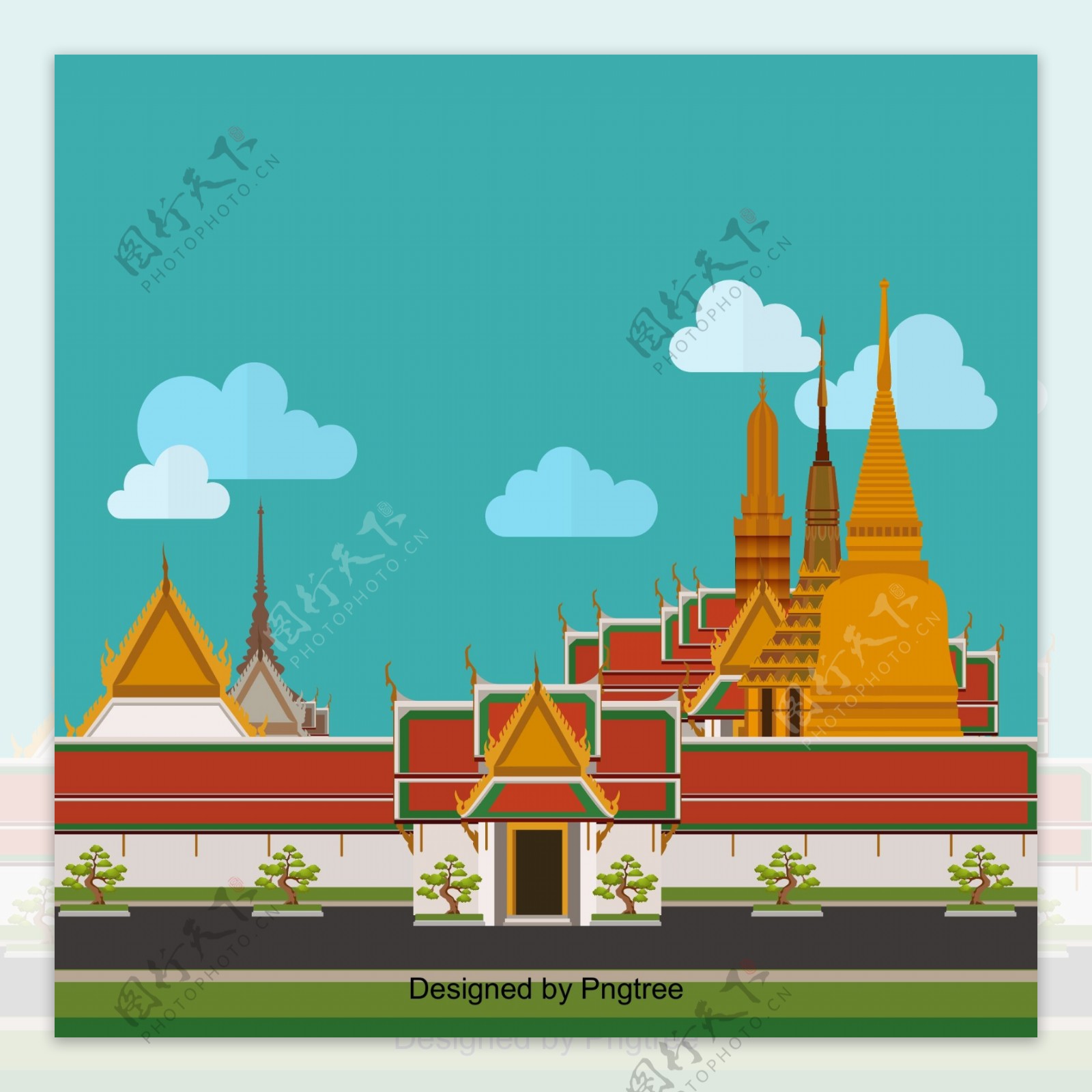 泰国大皇宫 手绘作品|插画|其他插画|聰仔 - 原创作品 - 站酷 (ZCOOL)