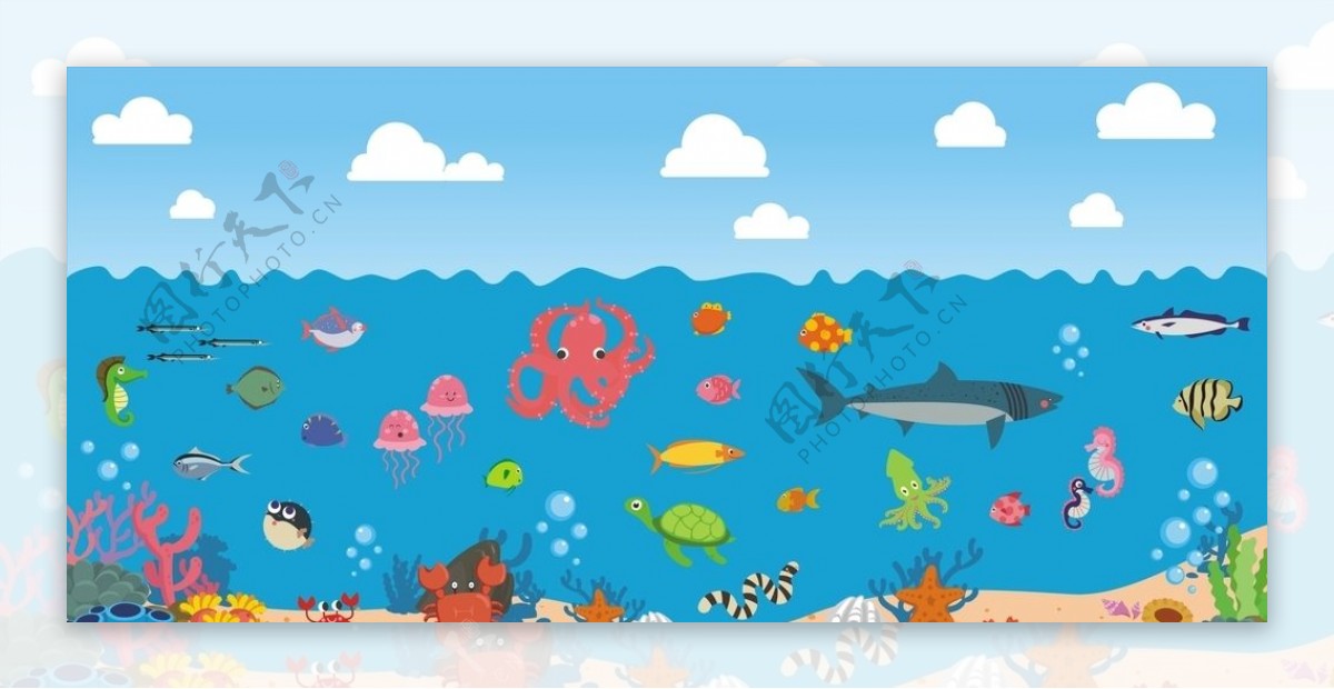 儿童乐园海洋主题背景图