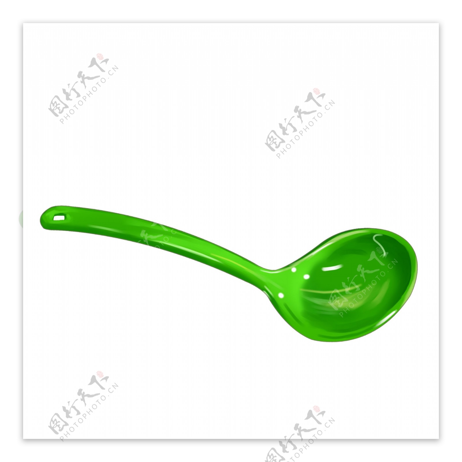 时尚鲜绿色勺子插图