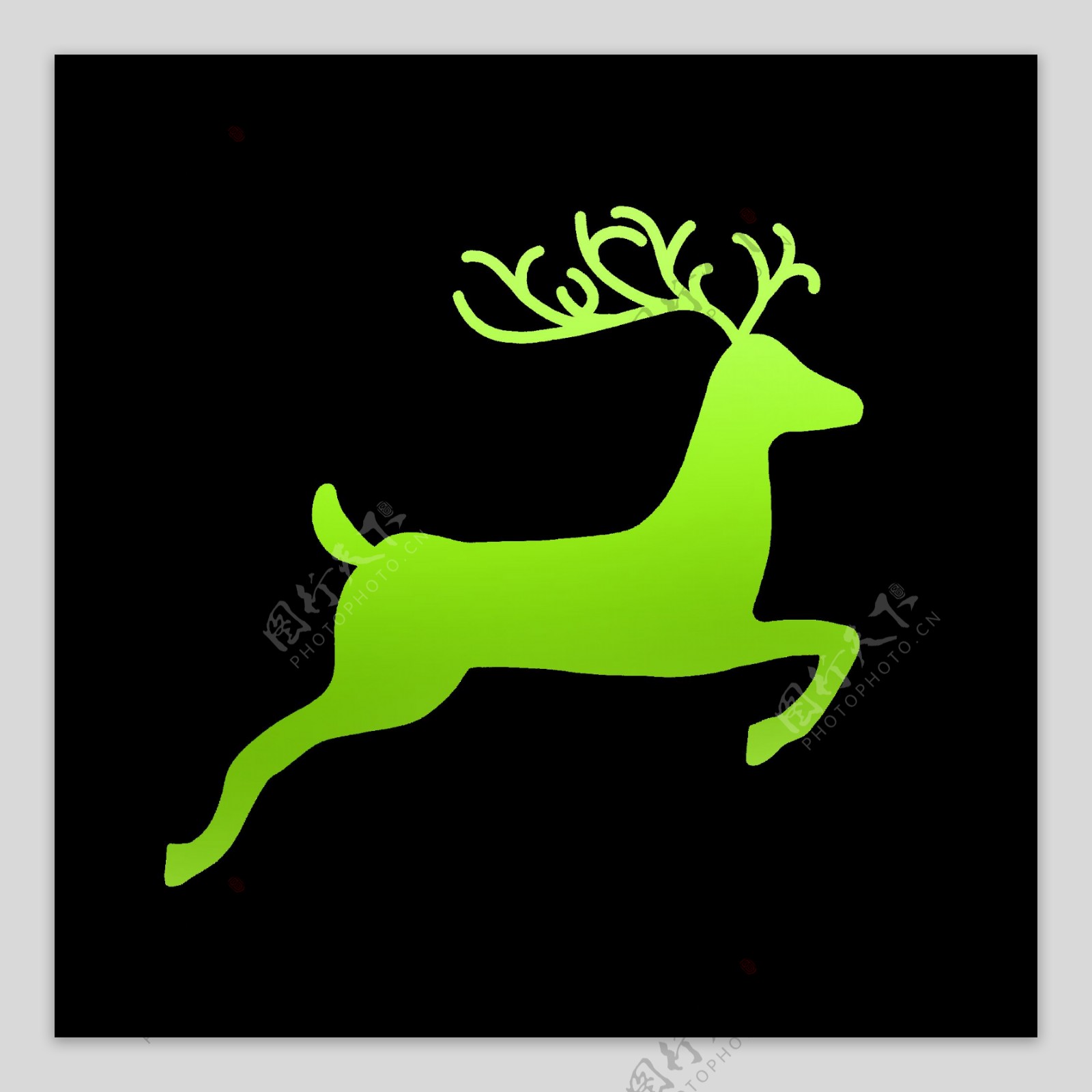 绿色小麋鹿奔跑图