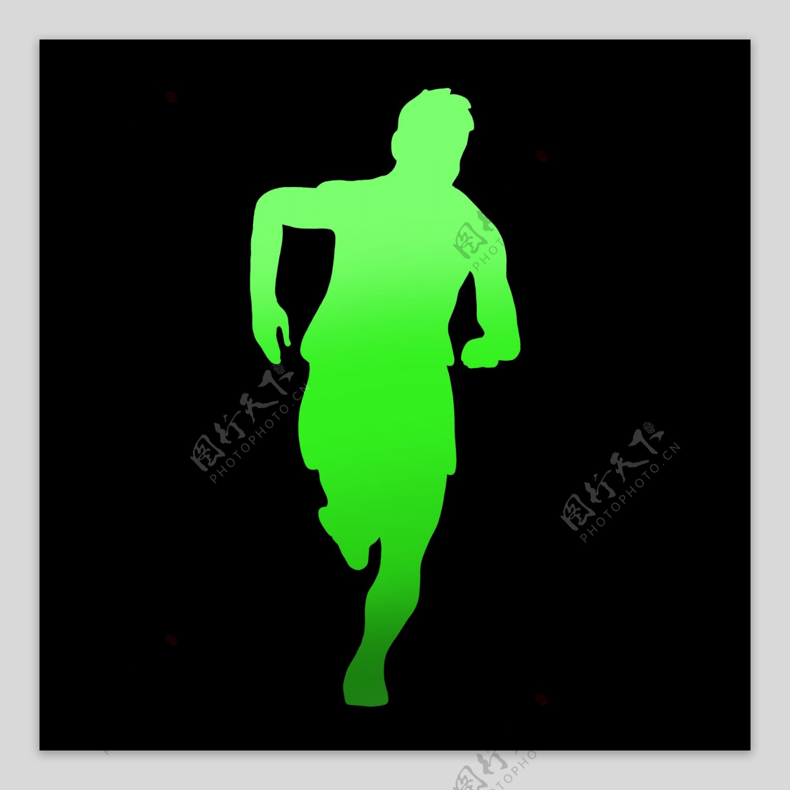 绿色渐变男士奔跑
