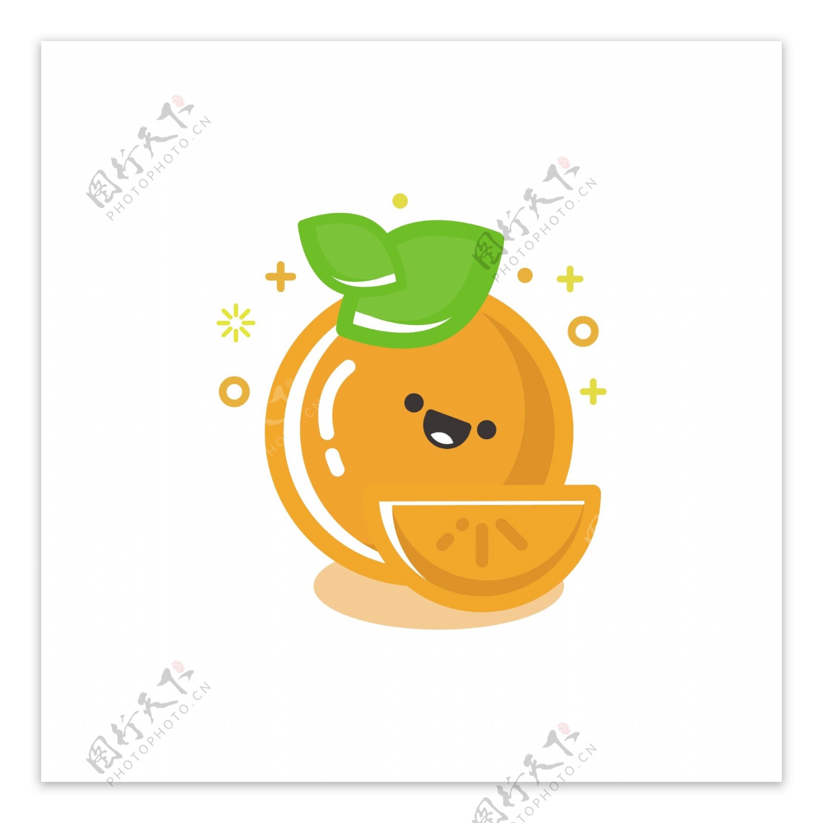 卡通水果橘子橙子