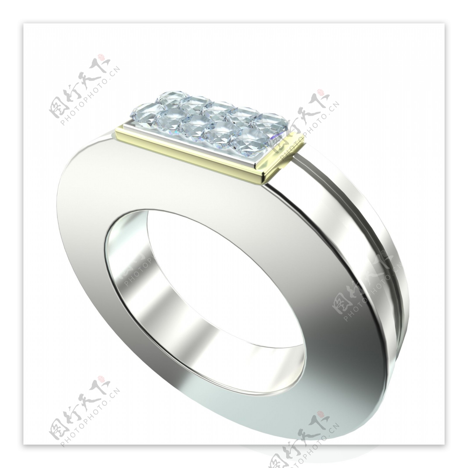 3D男士钻石戒指