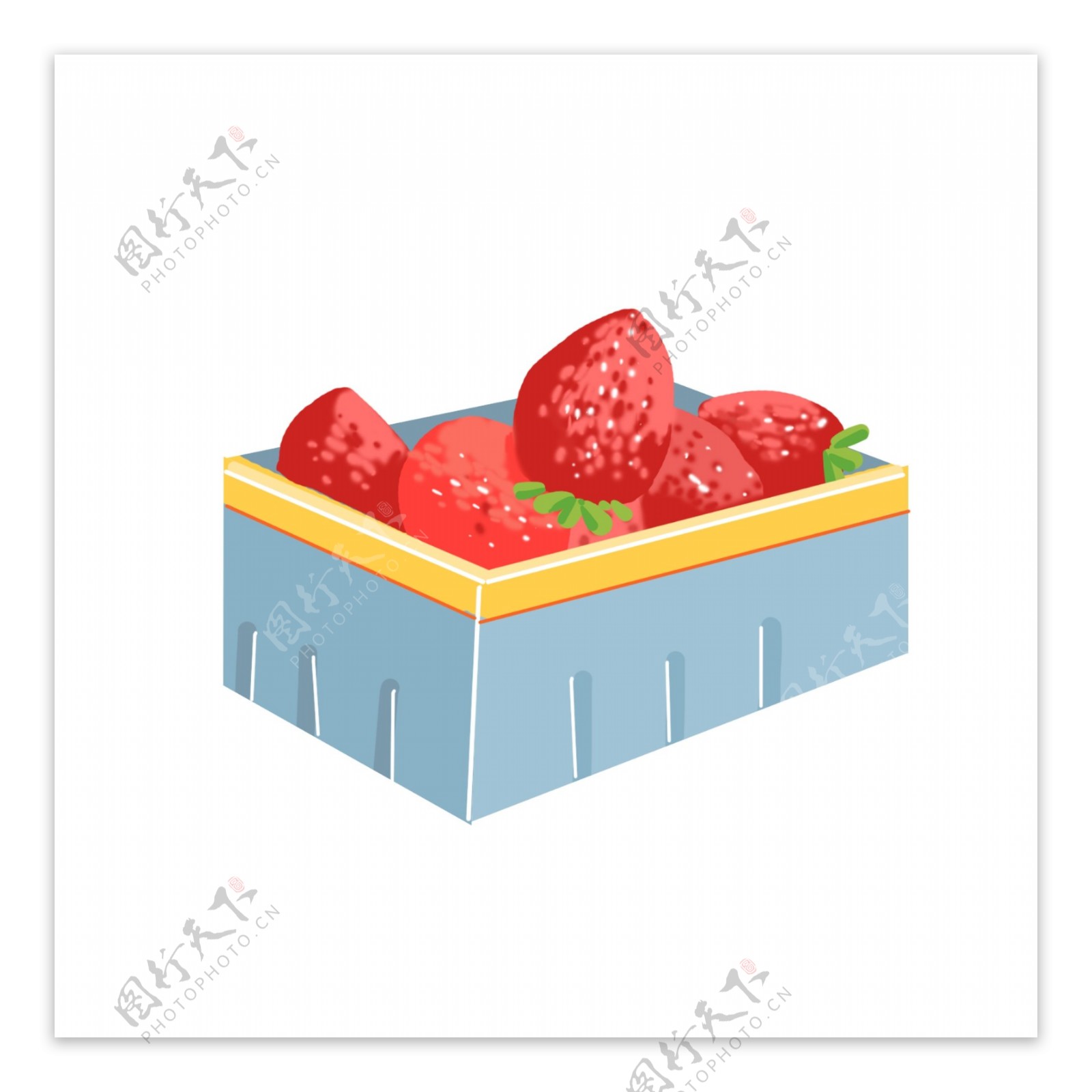 一方形框草莓插画