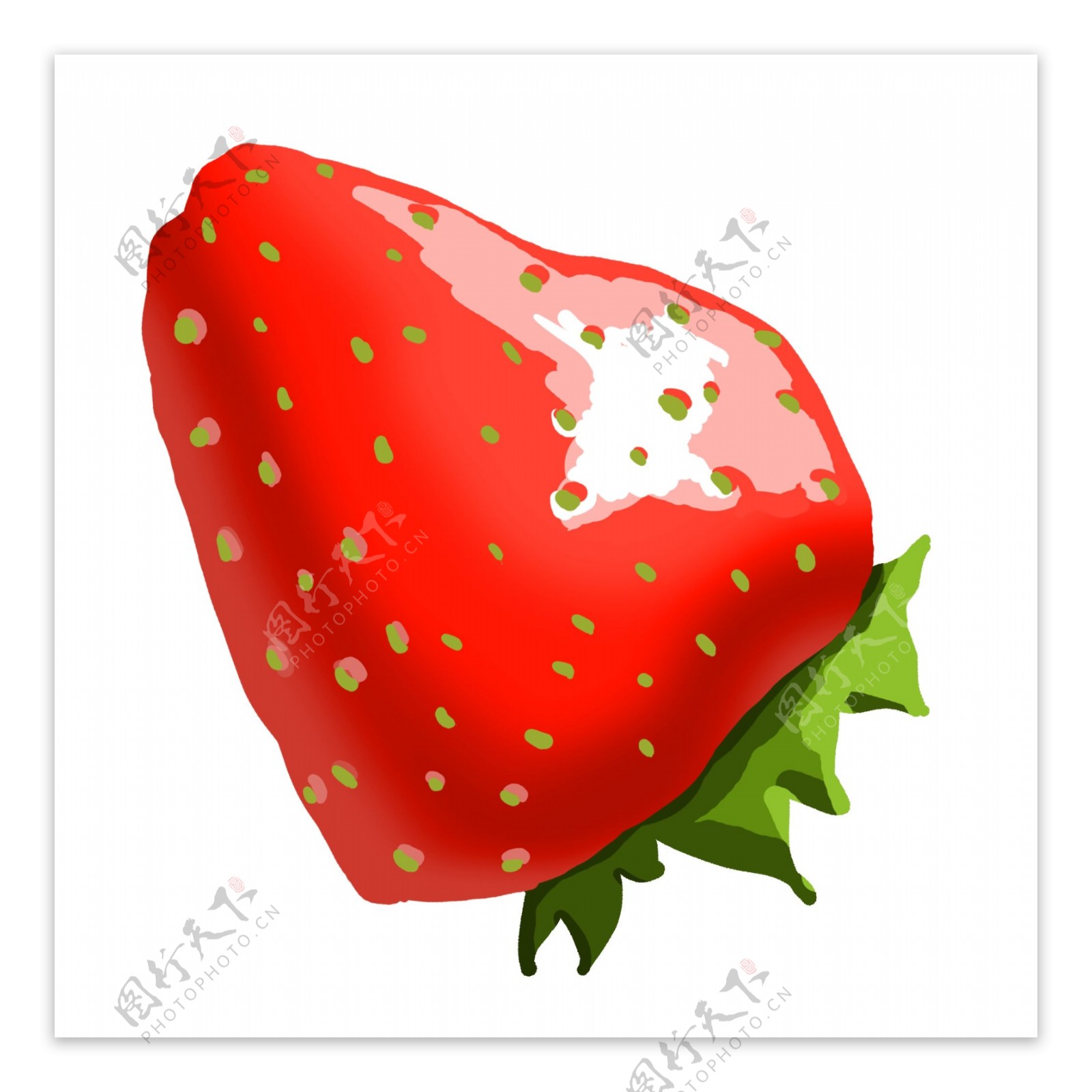红色的手绘草莓插画