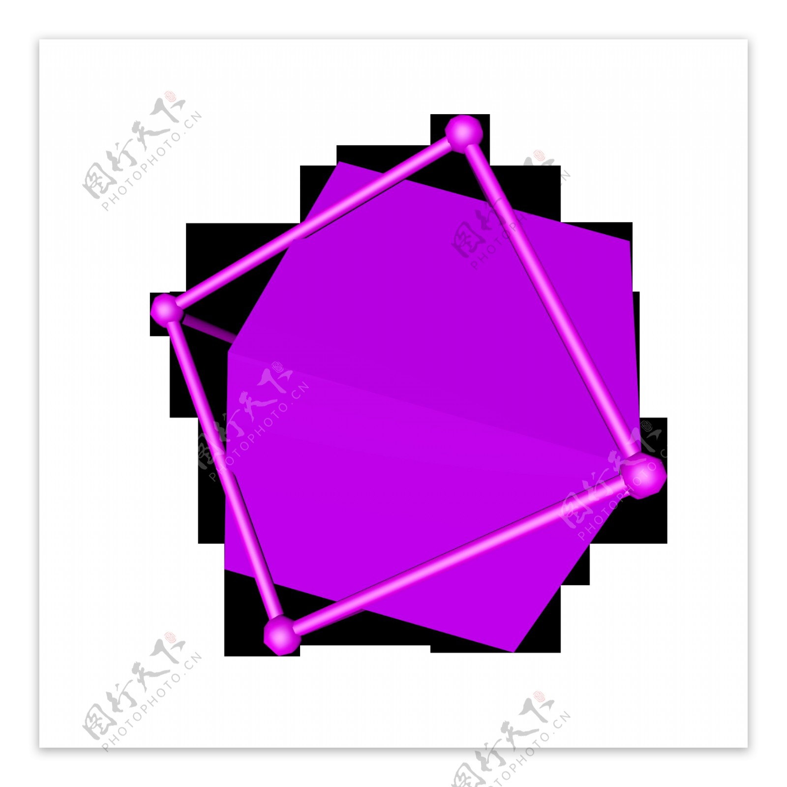 紫色炫酷电商C4D几何符号