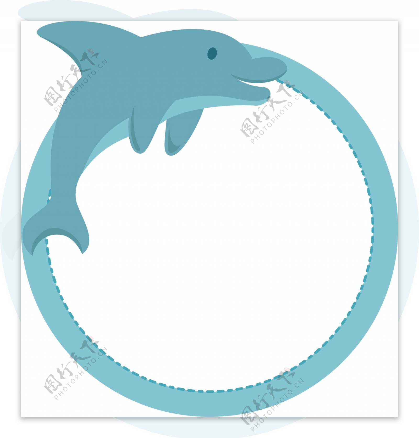 大海海洋生物海豚装饰插画