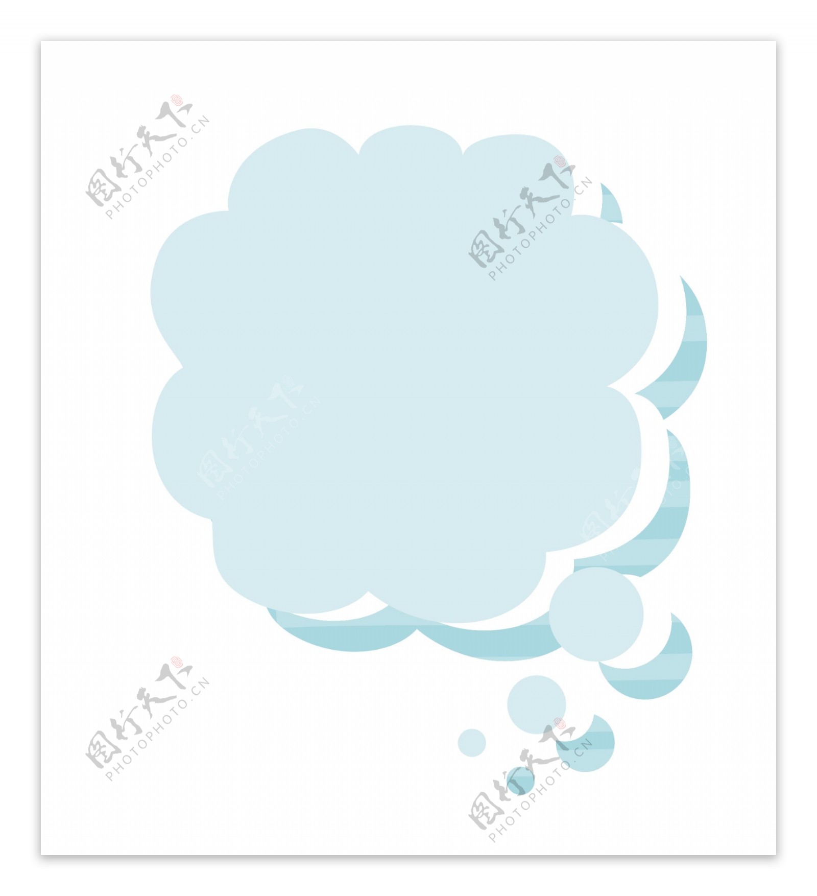 矢量卡通扁平化云朵蓝色边框