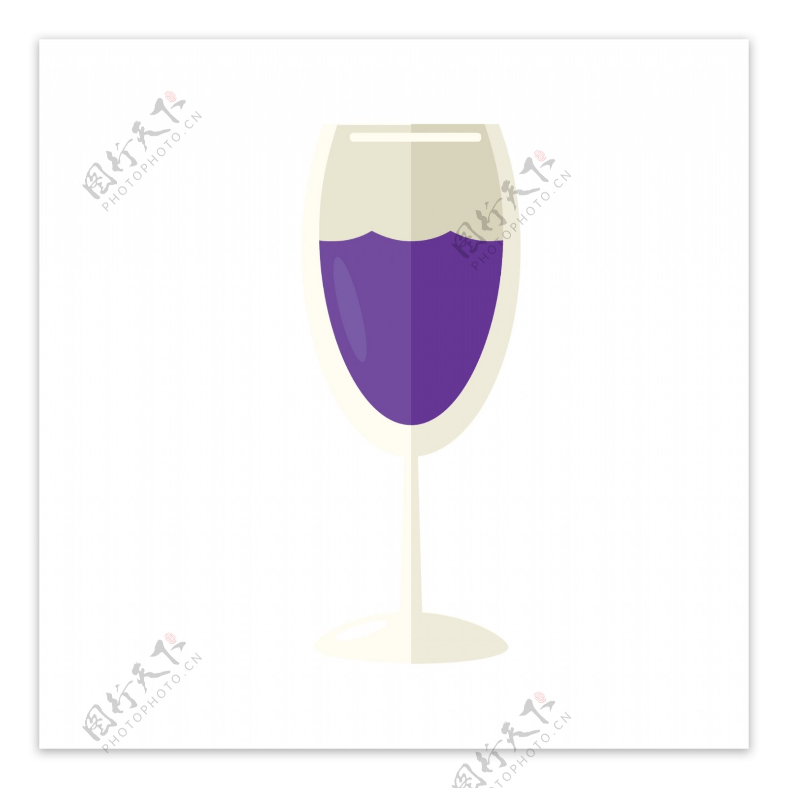 一杯紫色的葡萄酒免抠图