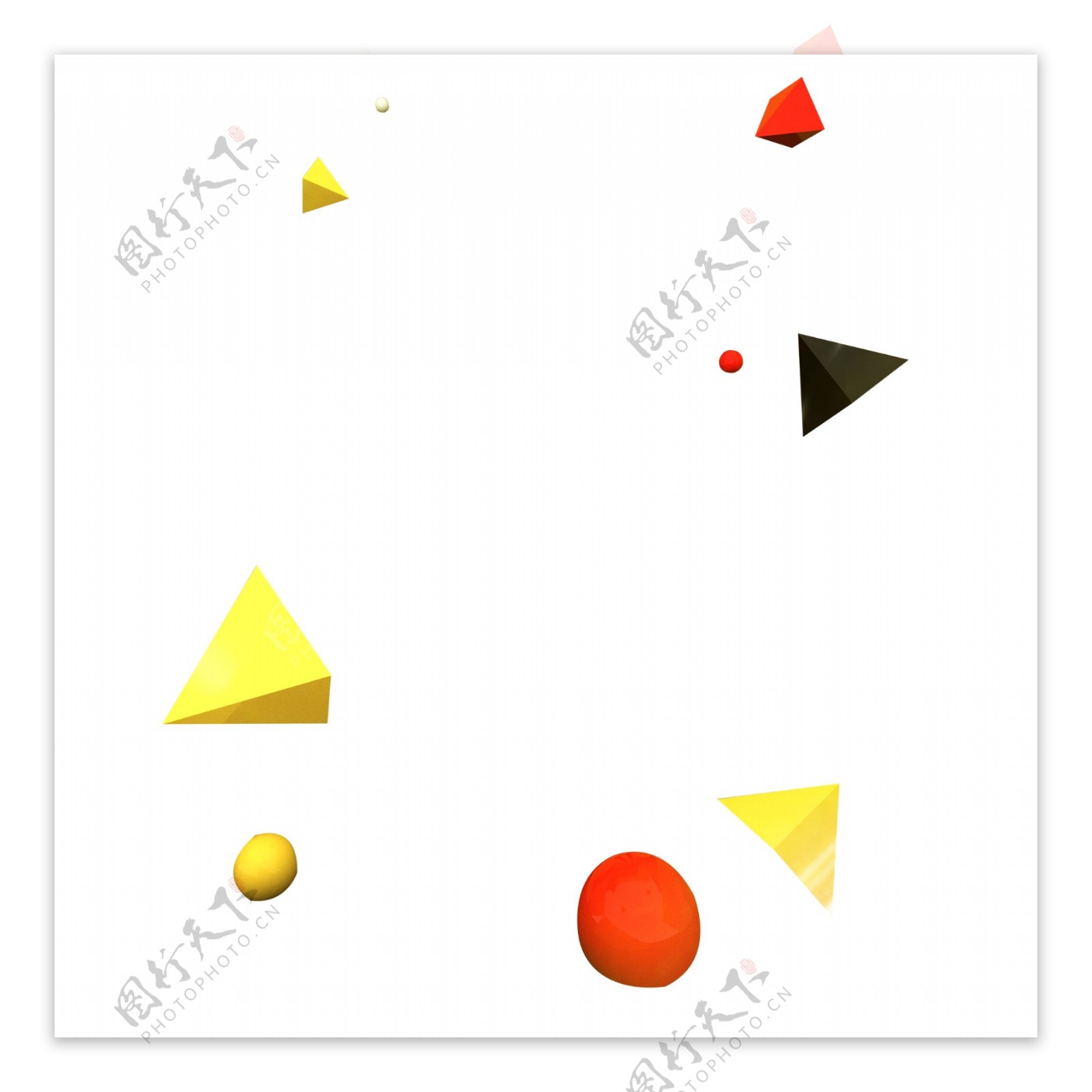 彩色几何三角形电商元素