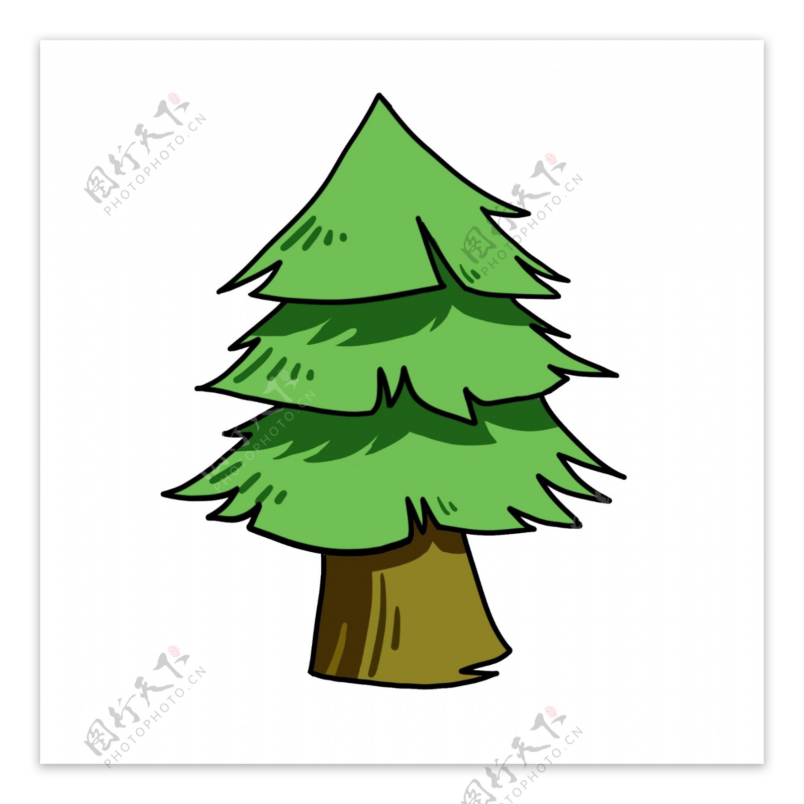 植树节绿色松树插画