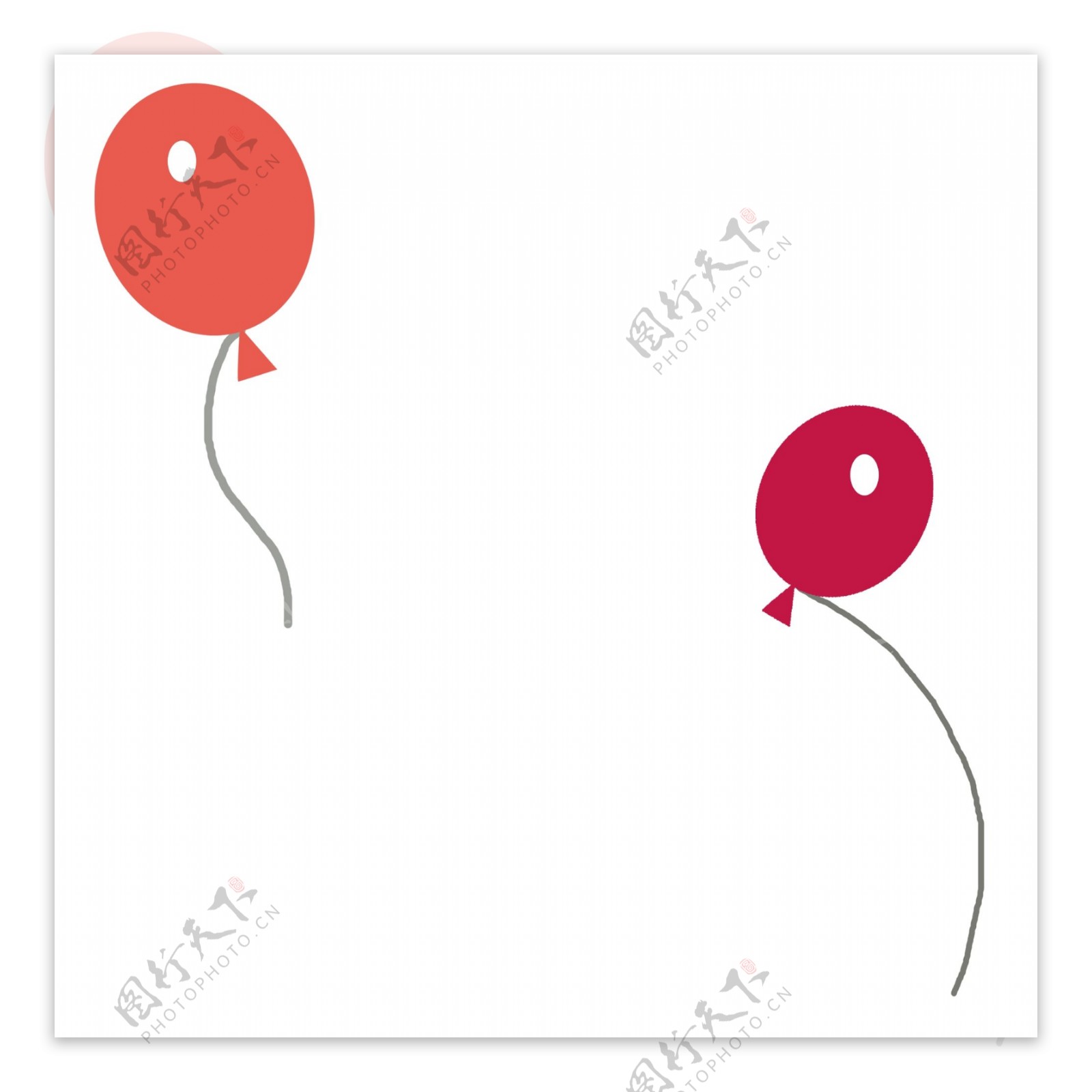 红色小气球免抠图